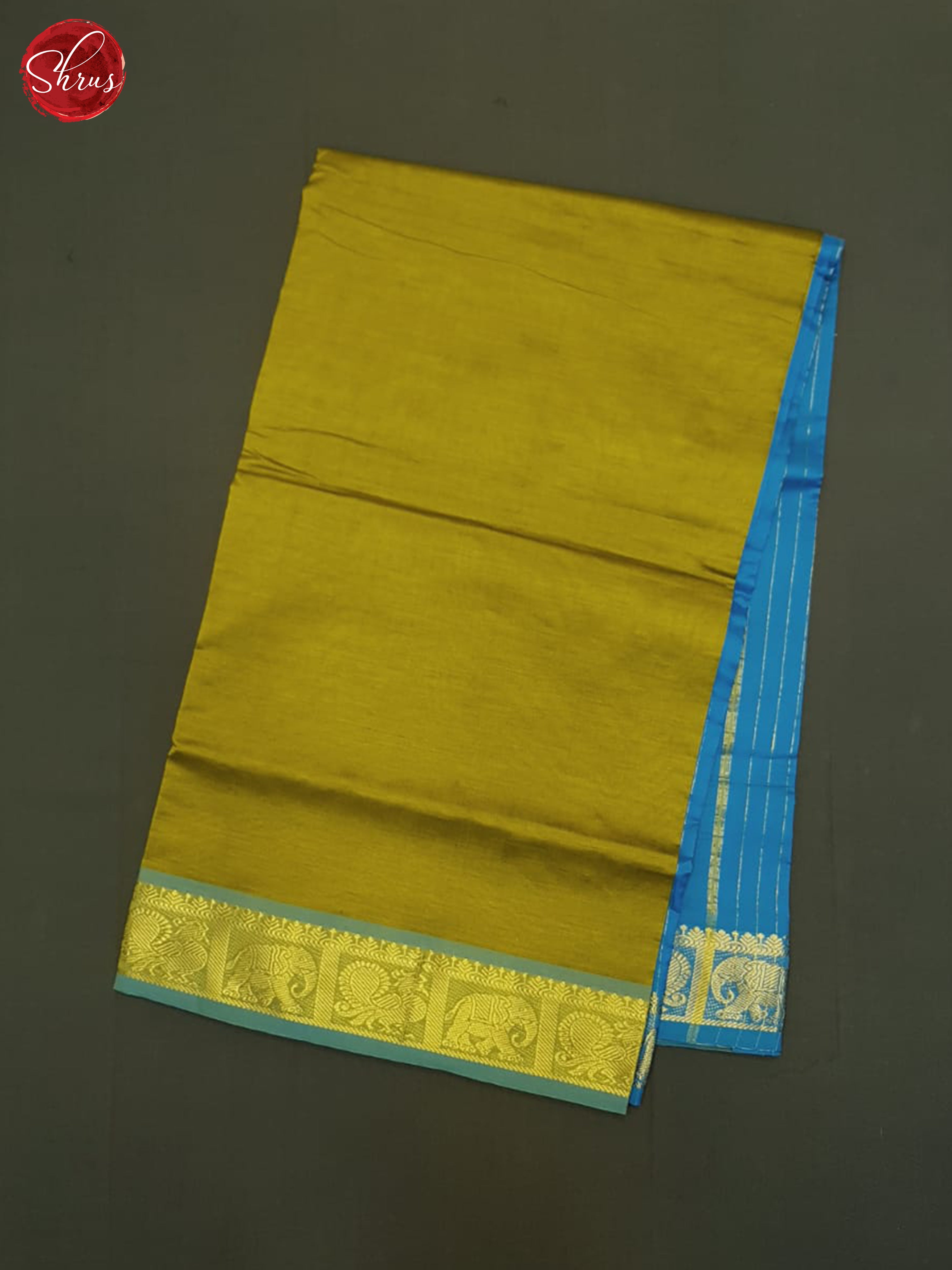 Green And Blue- Silk Cotton Half-pure Saree - Shop on ShrusEternity.com