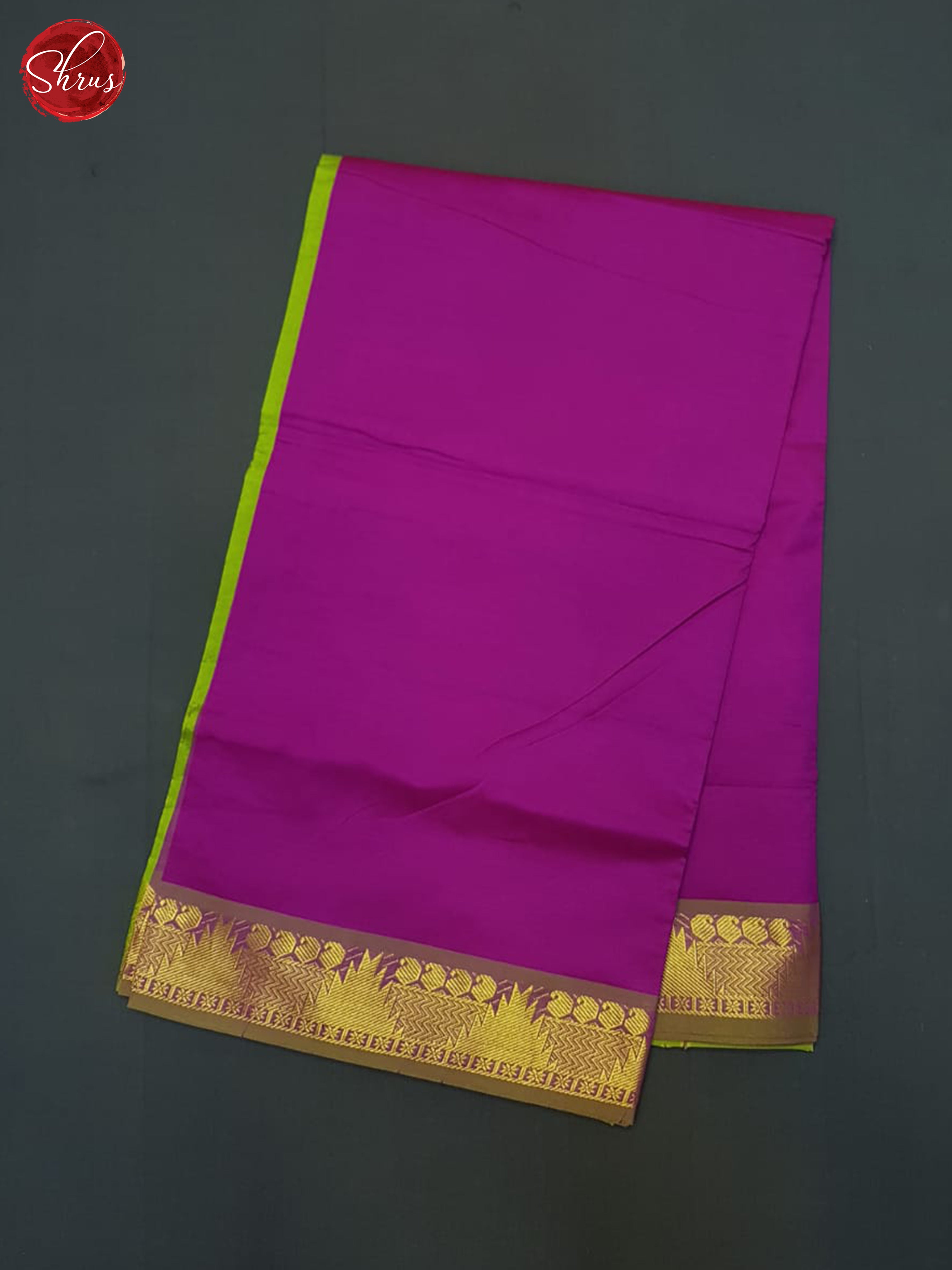 Pink And Green- Silk cotton Half-pure Saree - Shop on ShrusEternity.com