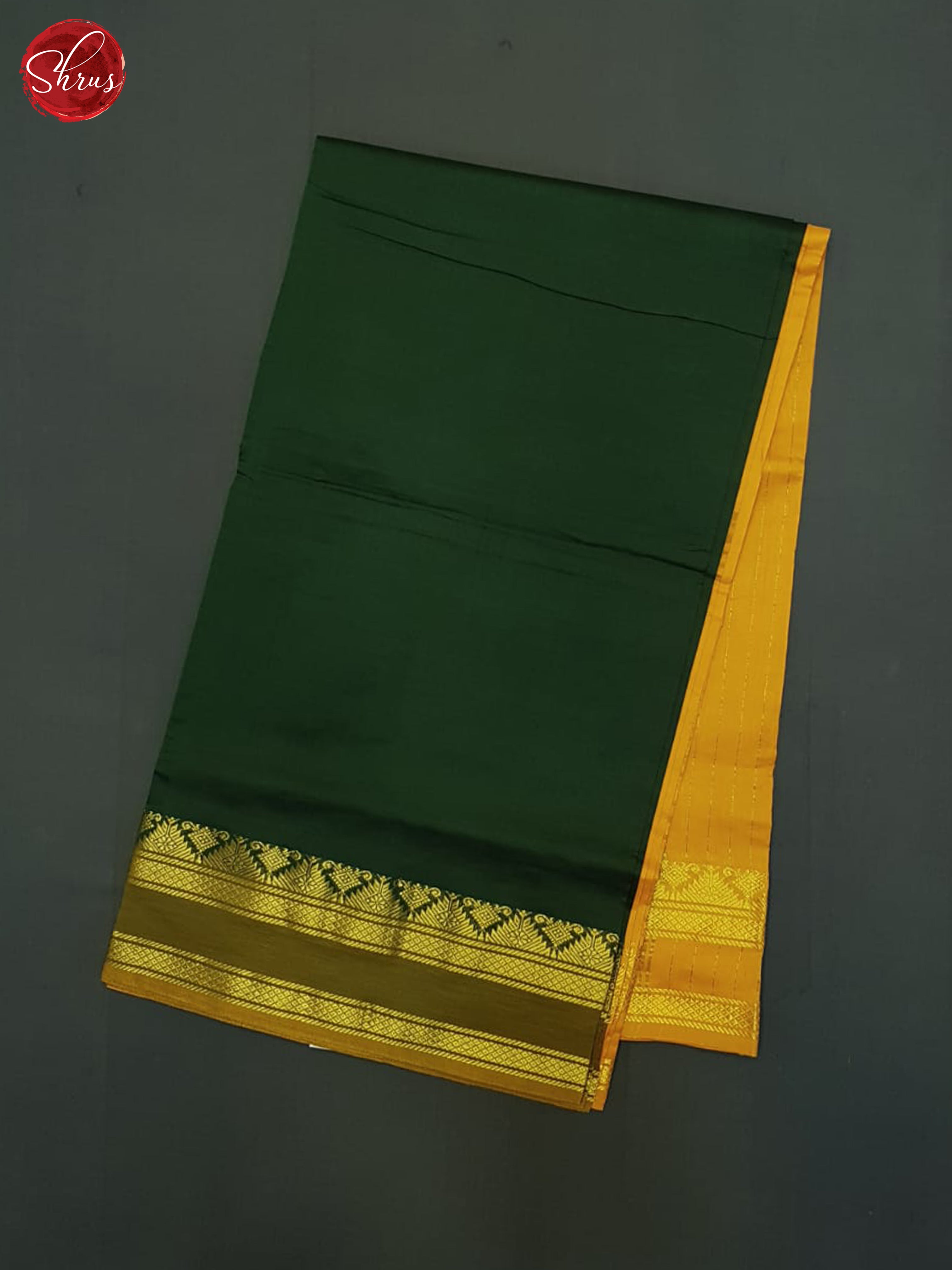 Green And Orange- Silk Cotton Half-pure Saree - Shop on ShrusEternity.com