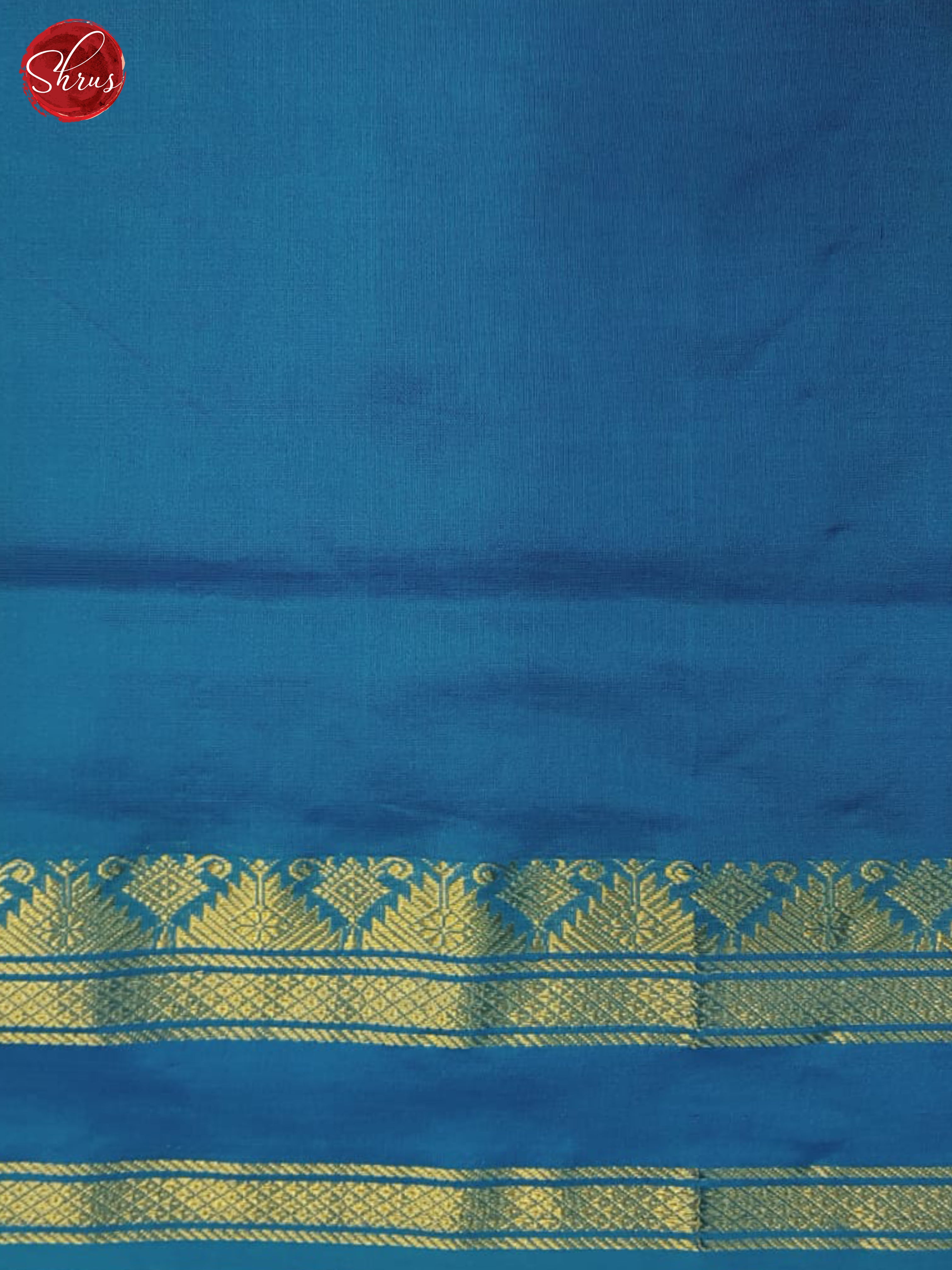 Blue & Light Blue- Silk Cotton Half-pure Saree - Shop on ShrusEternity.com