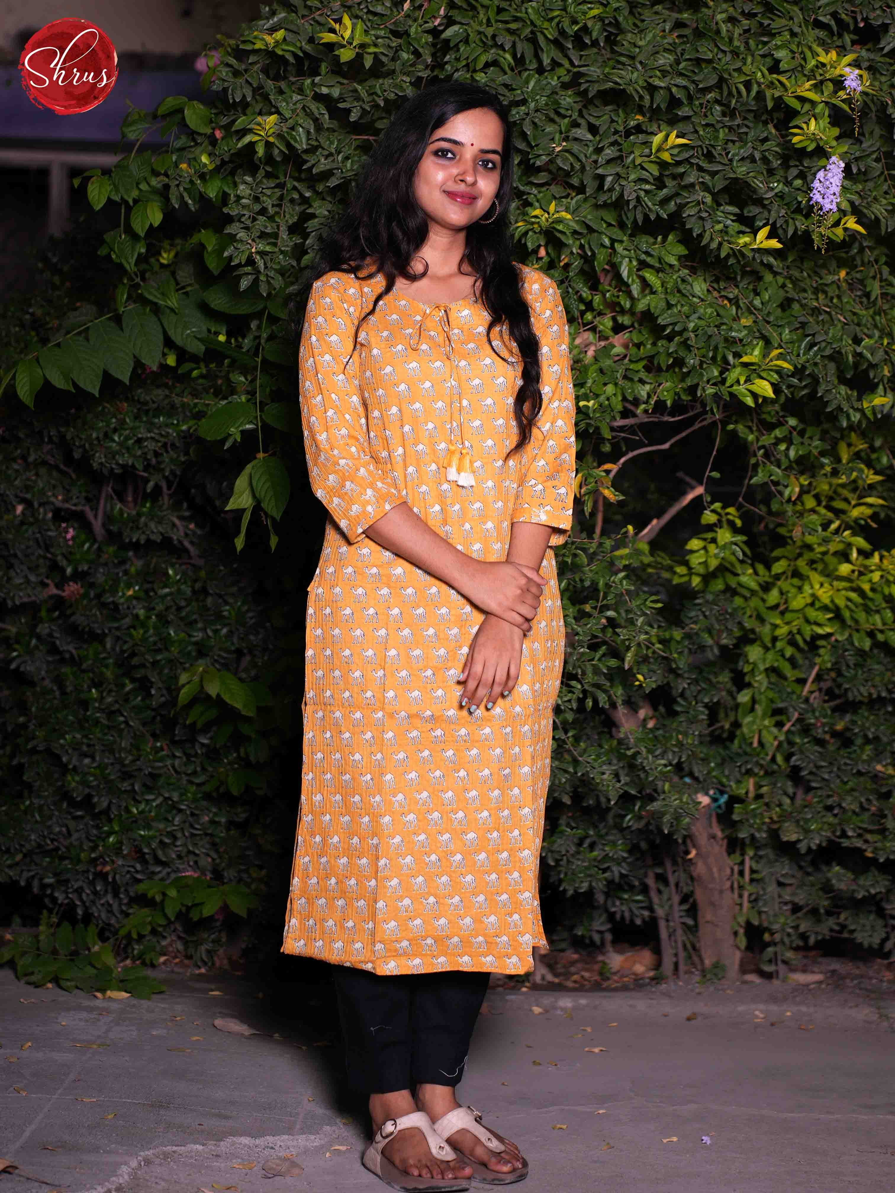 Orange - Readymade Kurti - Shop on ShrusEternity.com