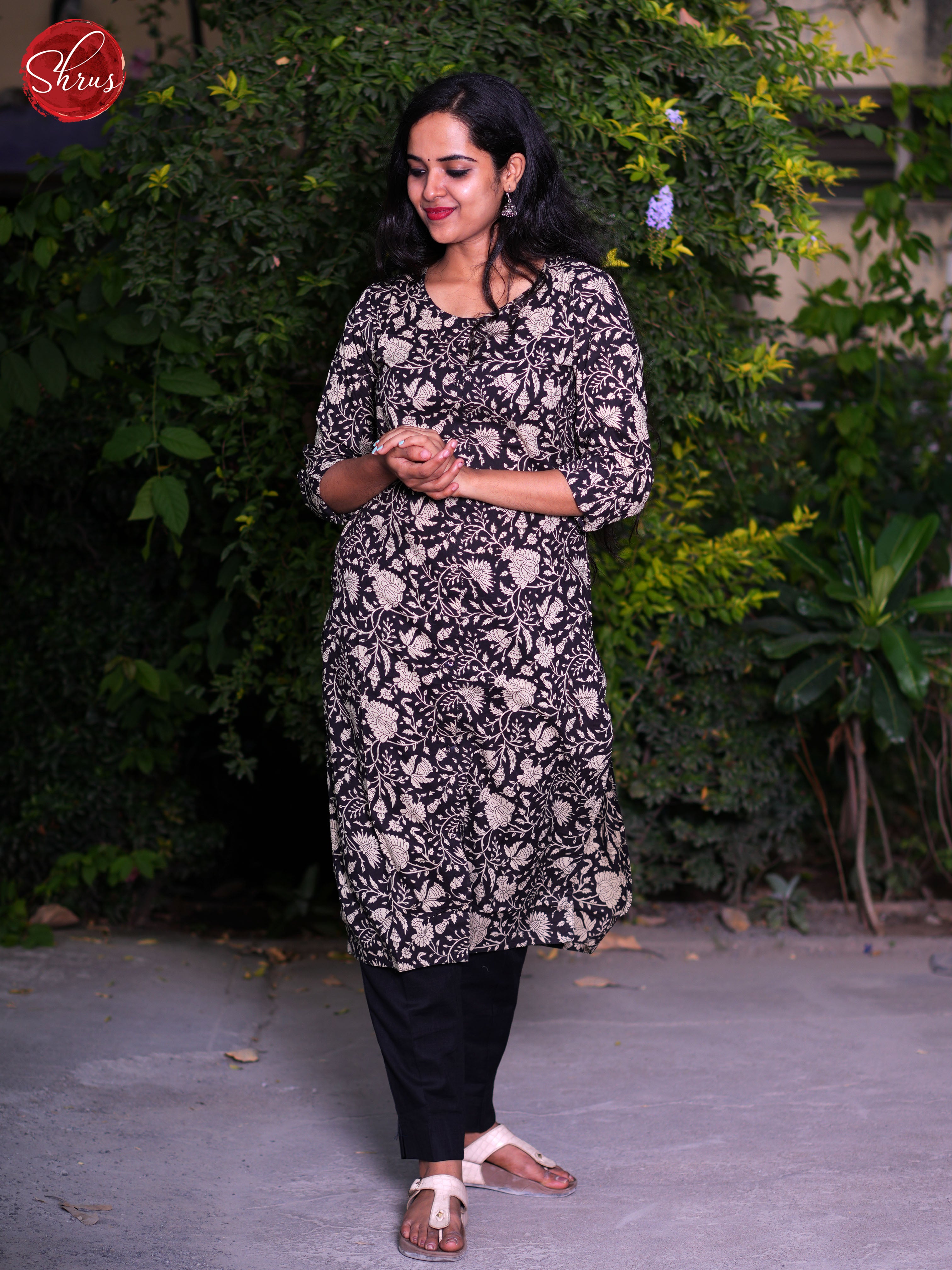 Black - Casual Readymade Kurti - Shop on ShrusEternity.com