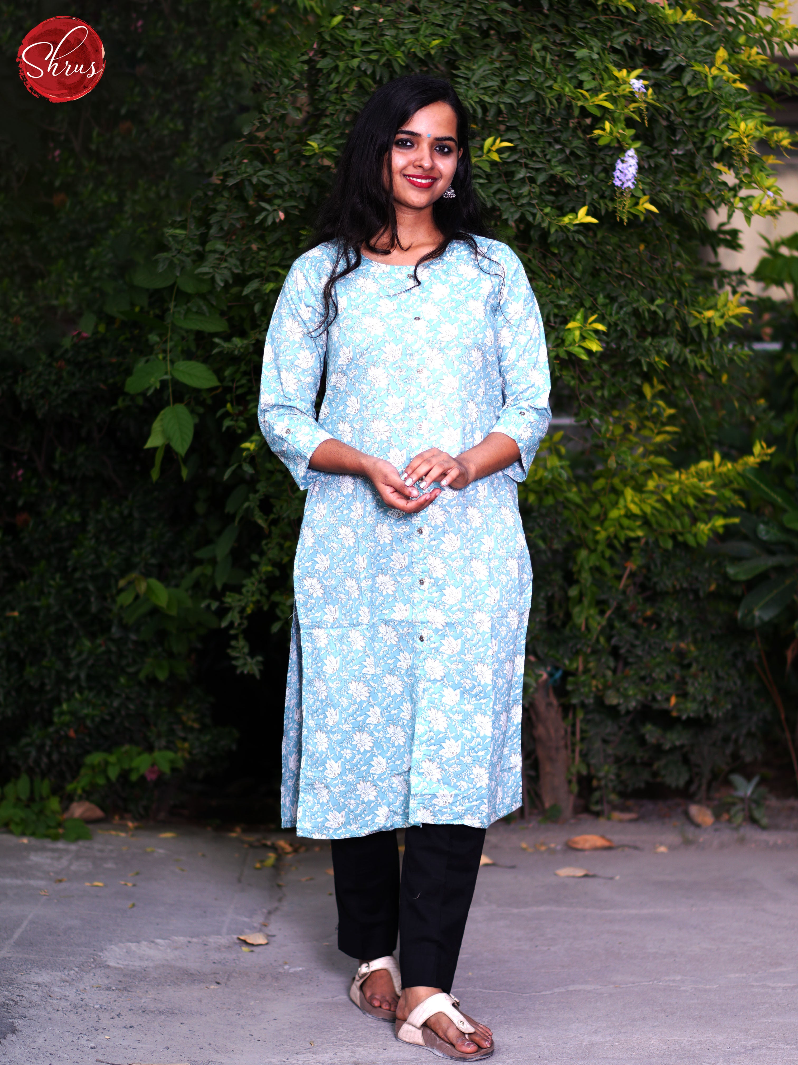 Blue- Casual Readymade Kurti - Shop on ShrusEternity.com