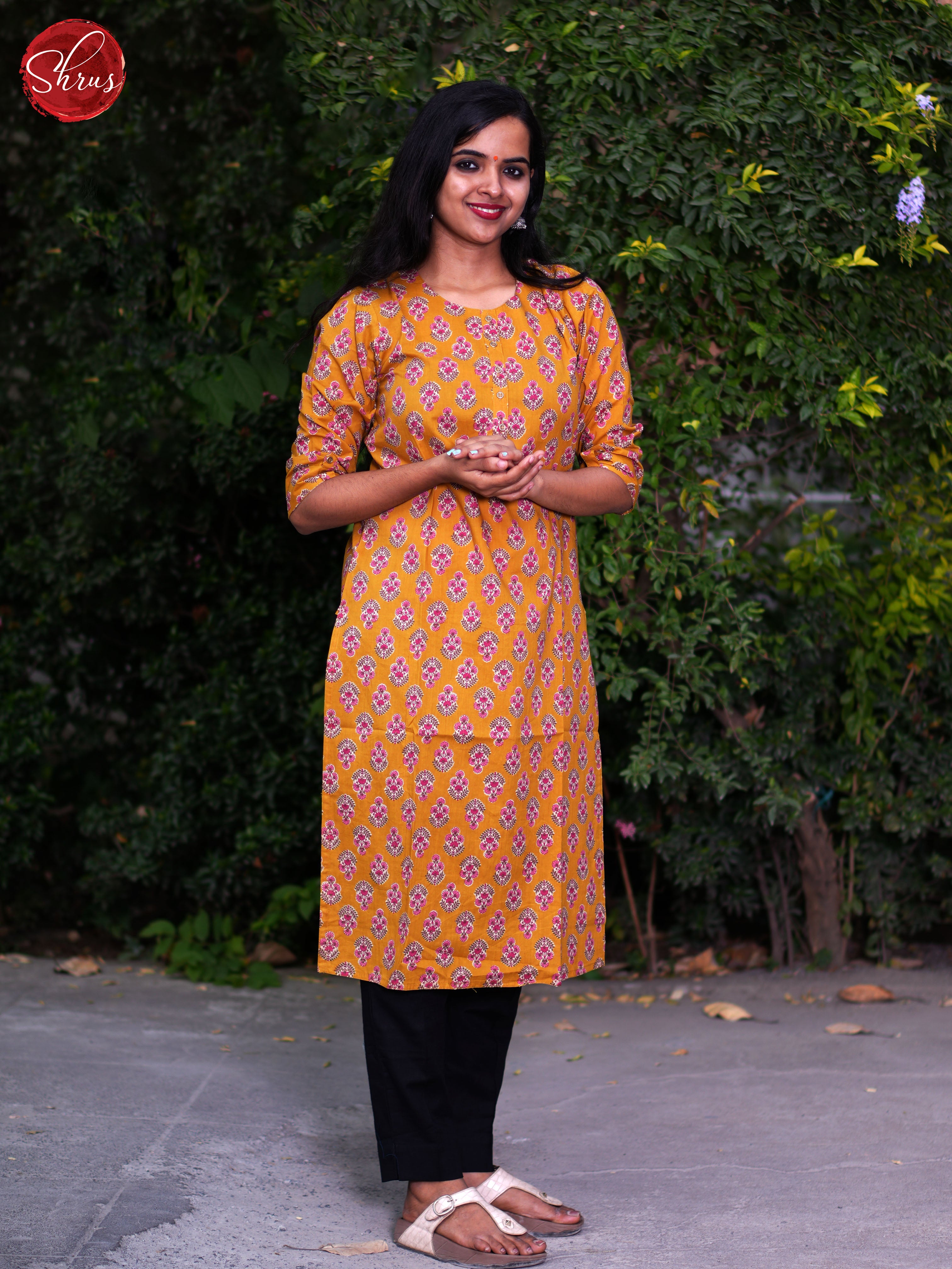 Orange  - Readymade Kurti - Shop on ShrusEternity.com