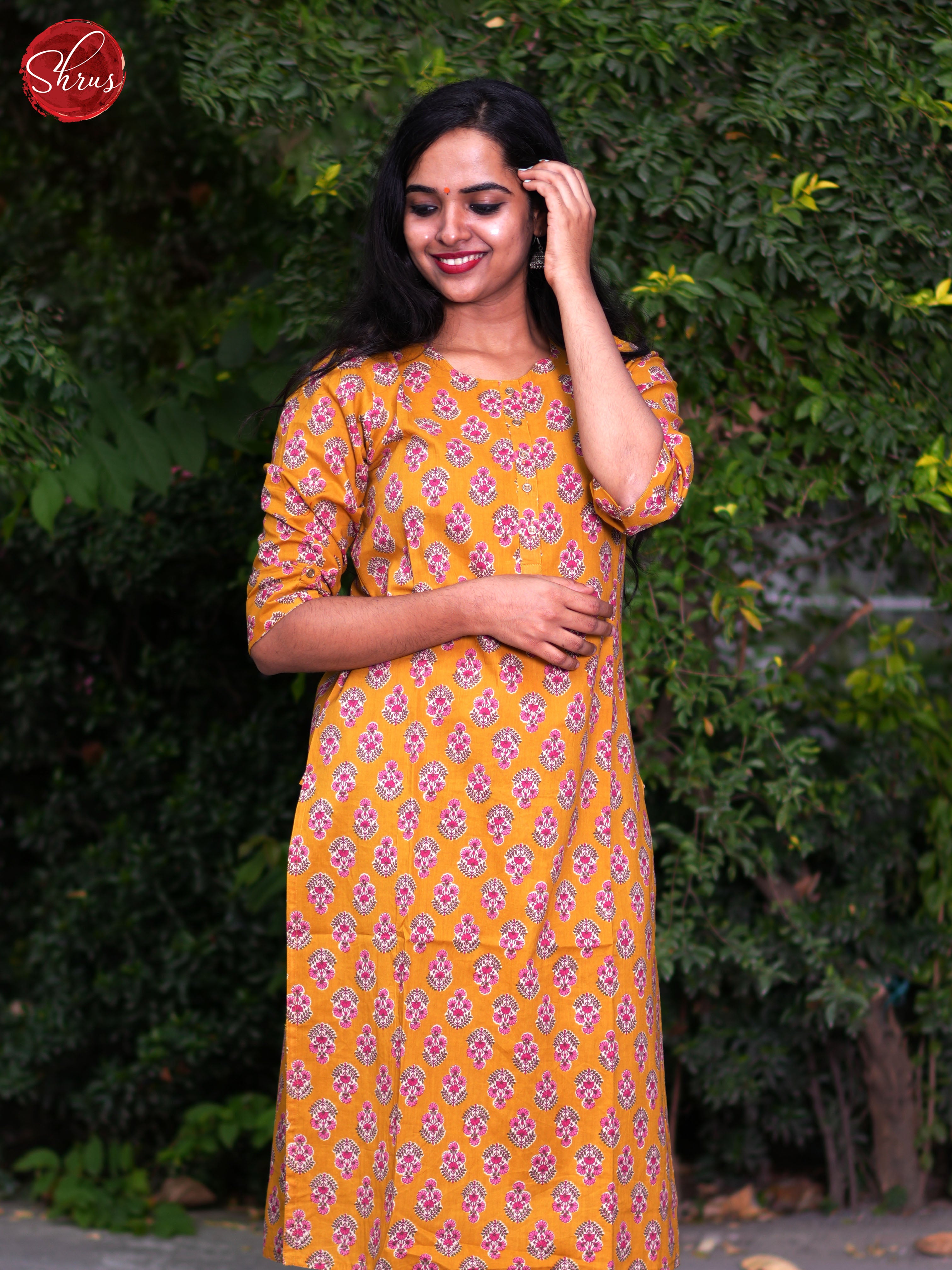 Orange  - Readymade Kurti - Shop on ShrusEternity.com