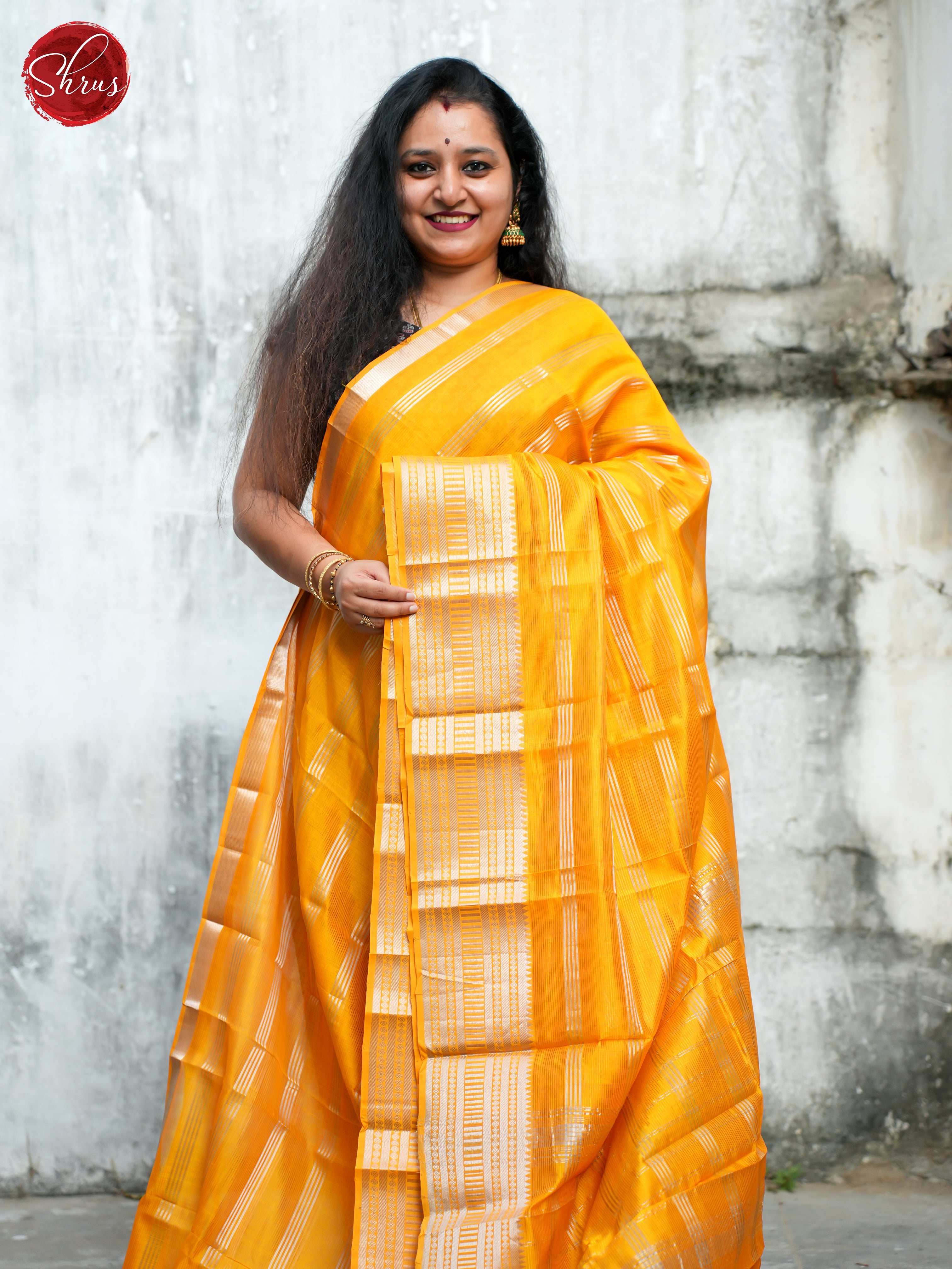 Yellow(Single tone)-Mangalagiri silk cotton saree