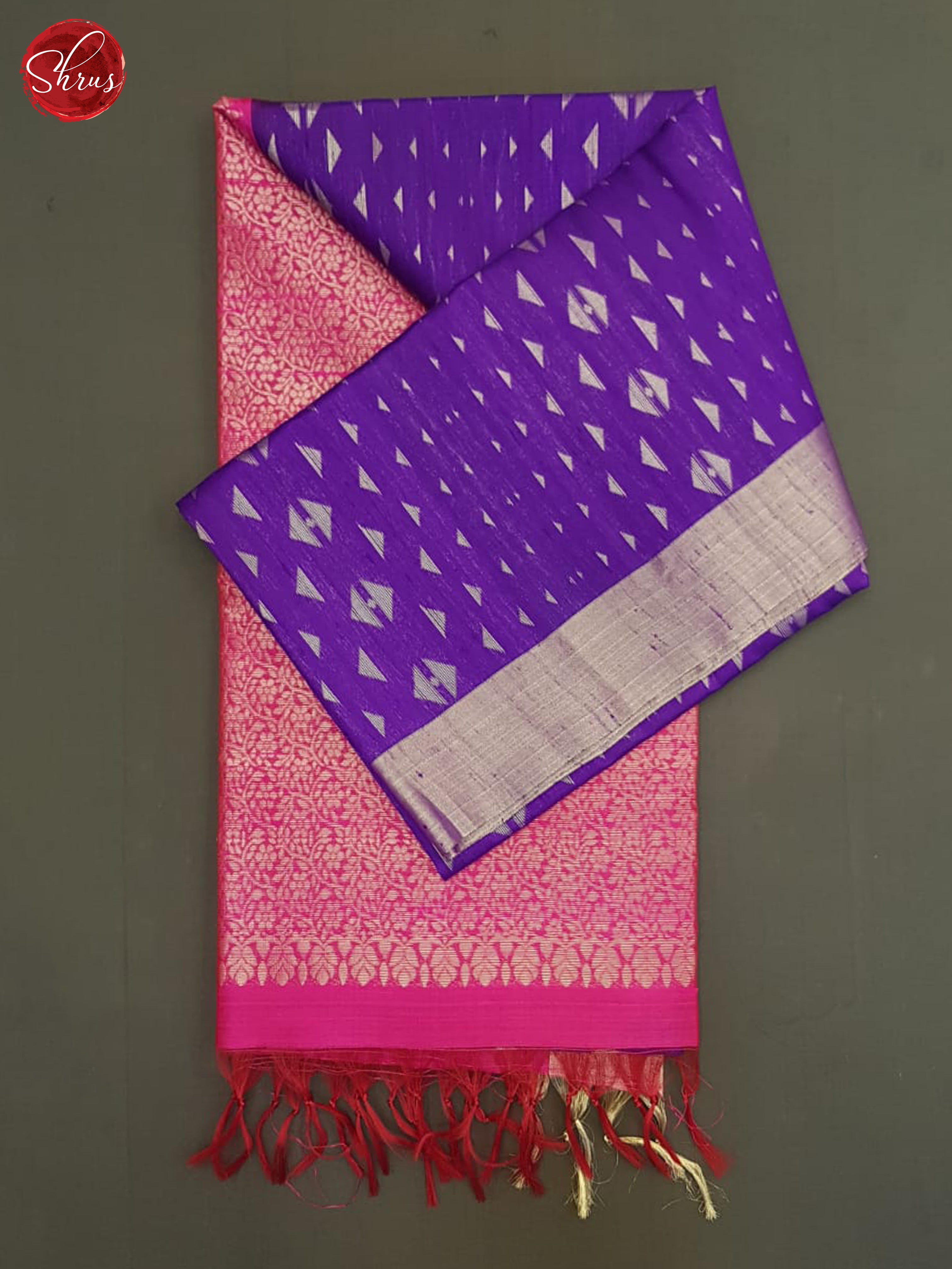 Purple and Pink- Raw Silk Saree - Shop on ShrusEternity.com