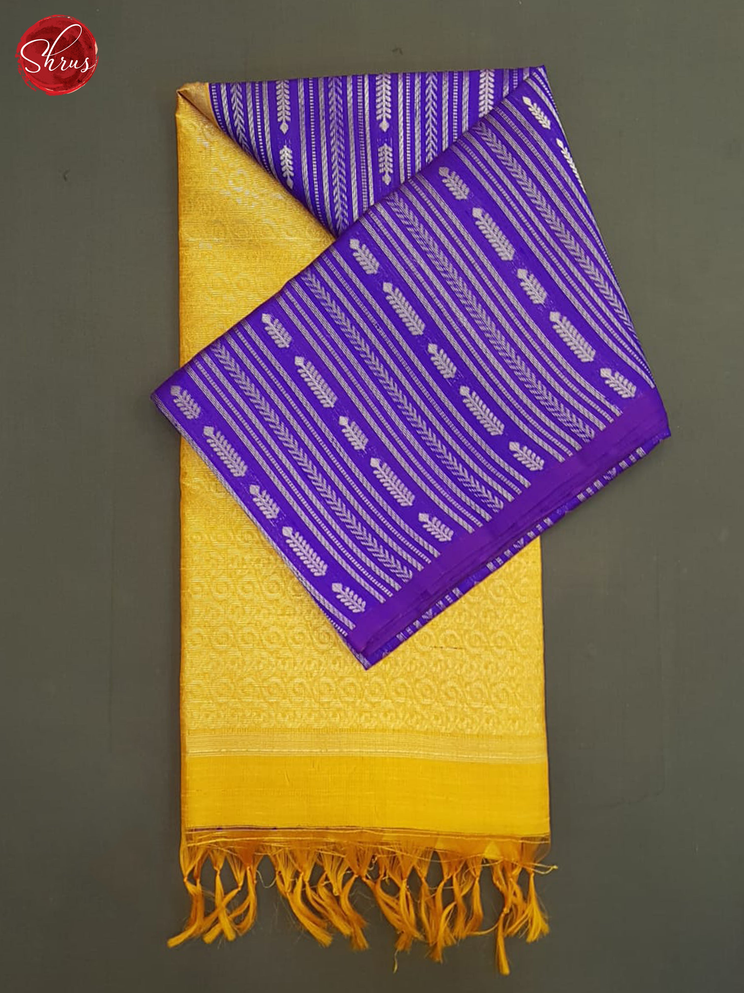Purple and  Mustard- Raw Silk Saree - Shop on ShrusEternity.com