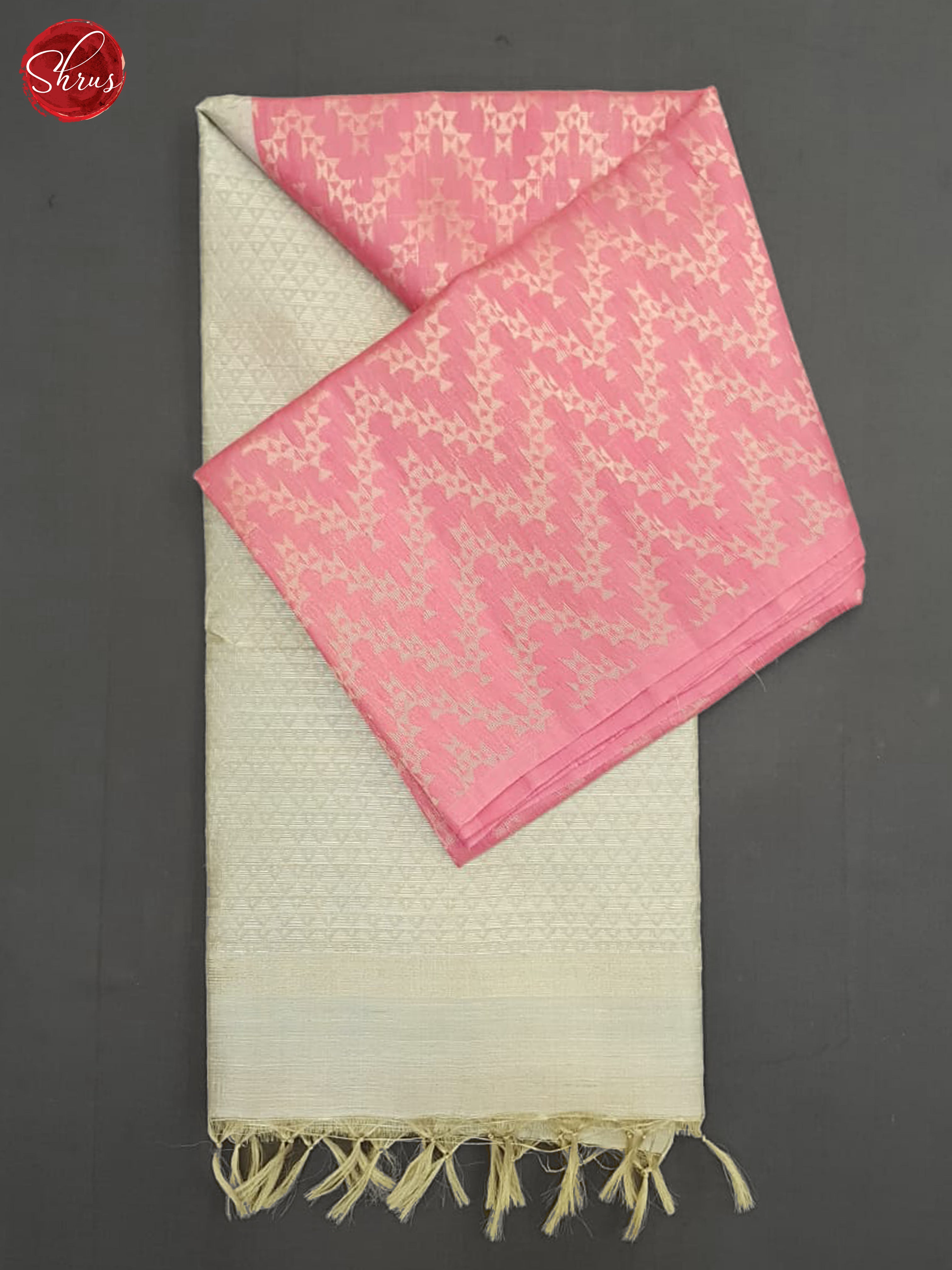 Pink and grey- Raw Silk Saree - Shop on ShrusEternity.com
