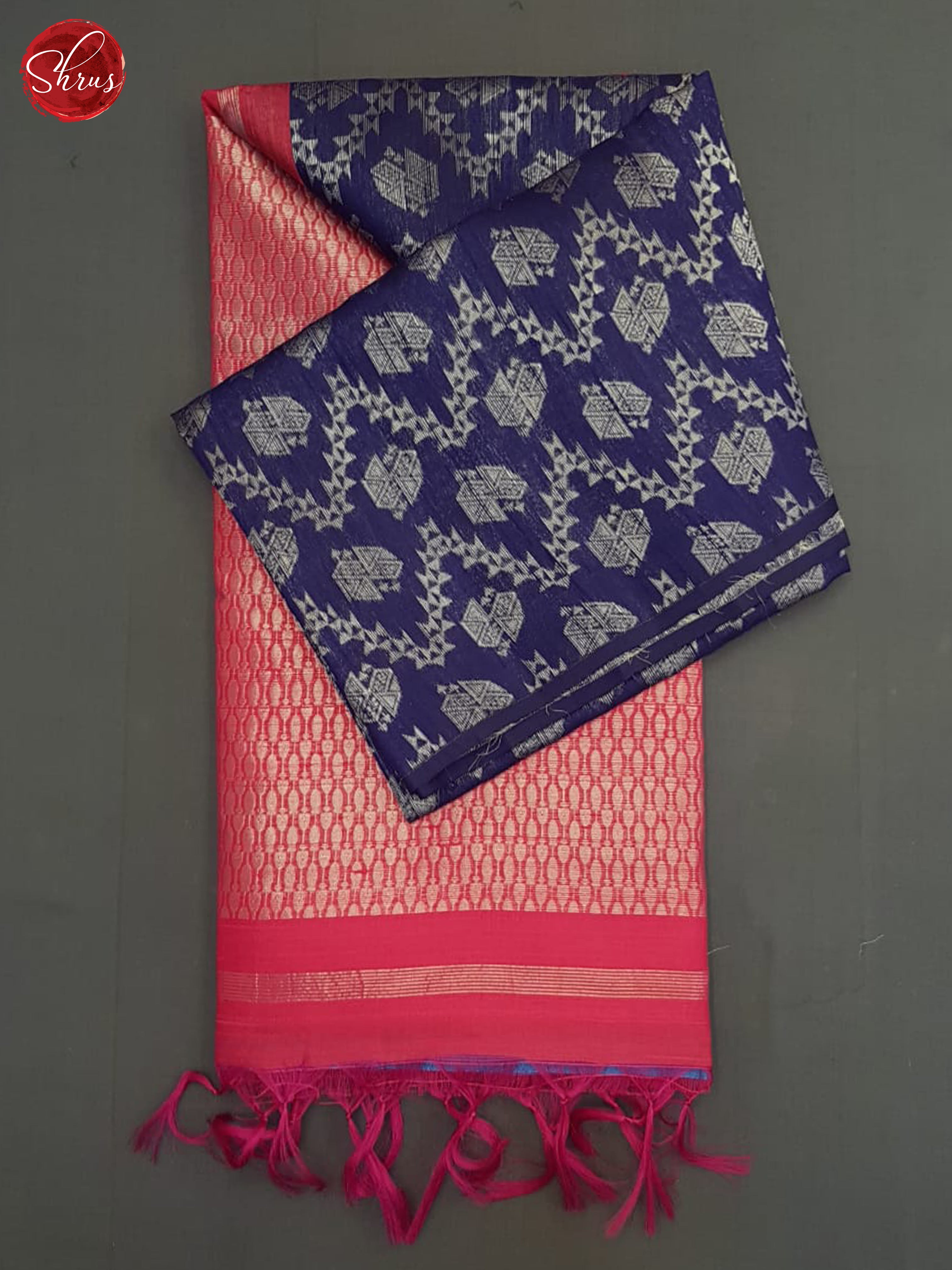 Blue and pink - Raw Silk Saree - Shop on ShrusEternity.com