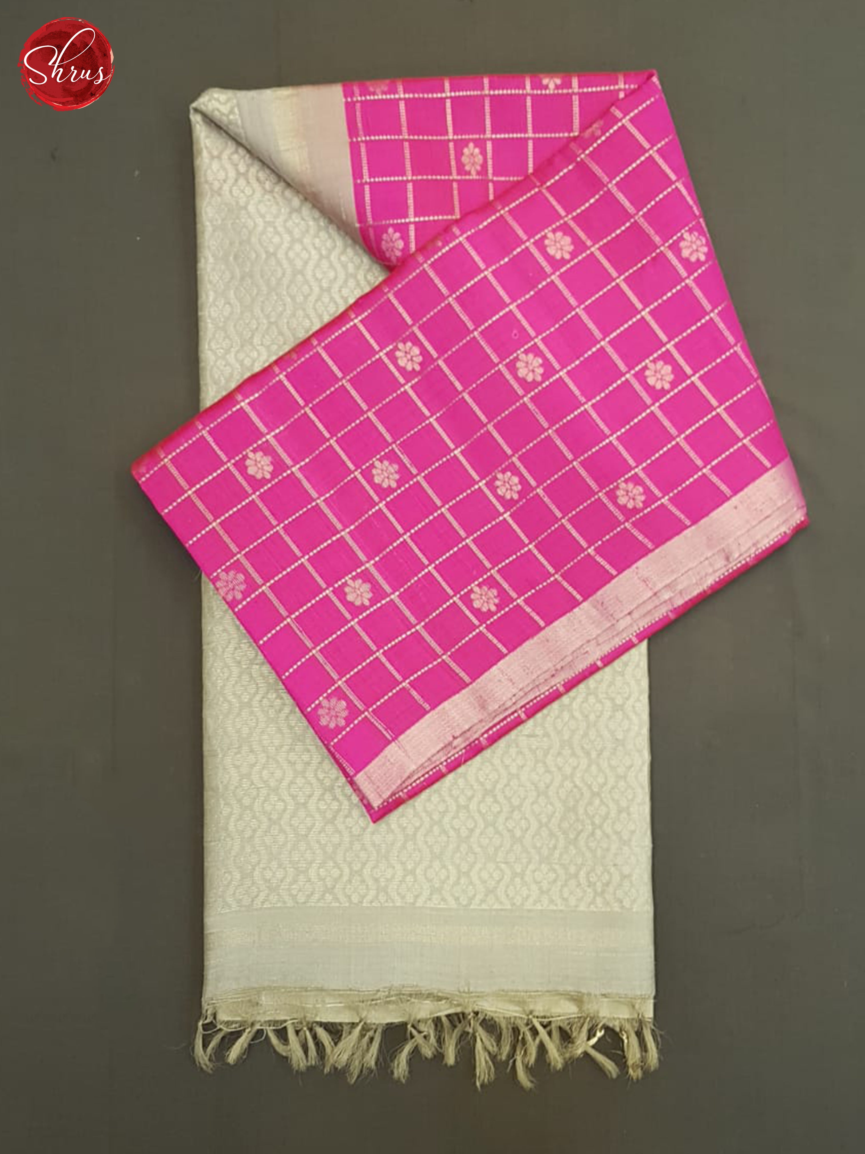 Pink and Grey - Raw Silk Saree - Shop on ShrusEternity.com