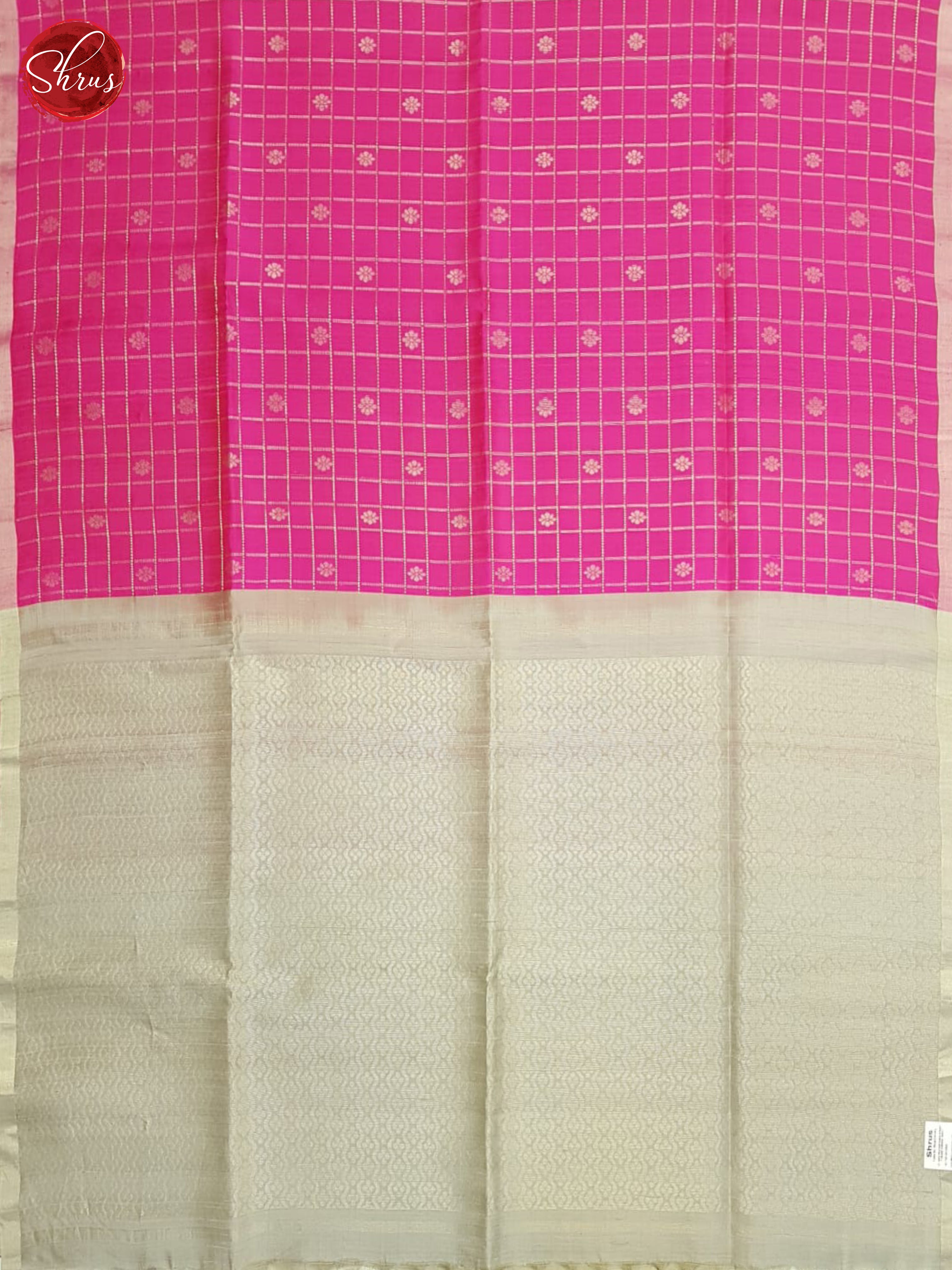 Pink and Grey - Raw Silk Saree - Shop on ShrusEternity.com