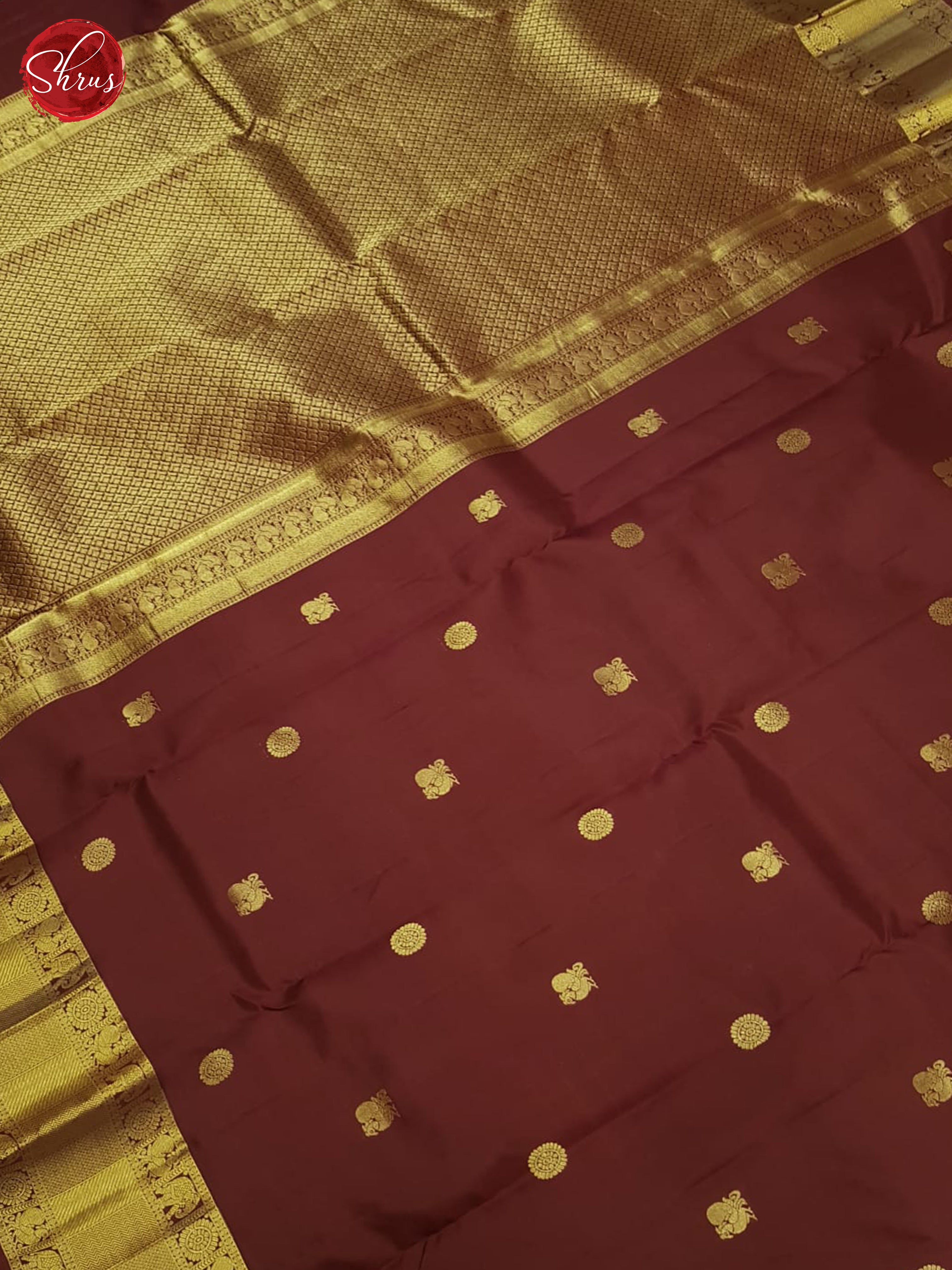 Arakku Maroon(Single Tone)- Kanchipuram Silk Saree - Shop on ShrusEternity.com