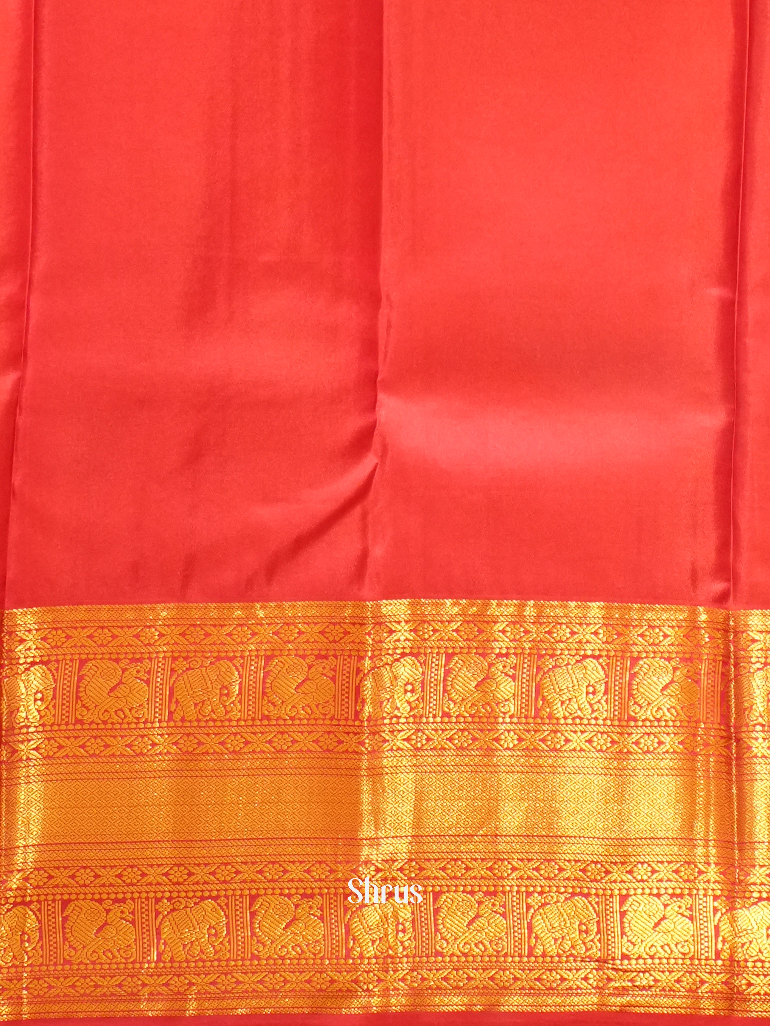 Teal Blue And Red- Korvai Kanchipuram Silk Saree