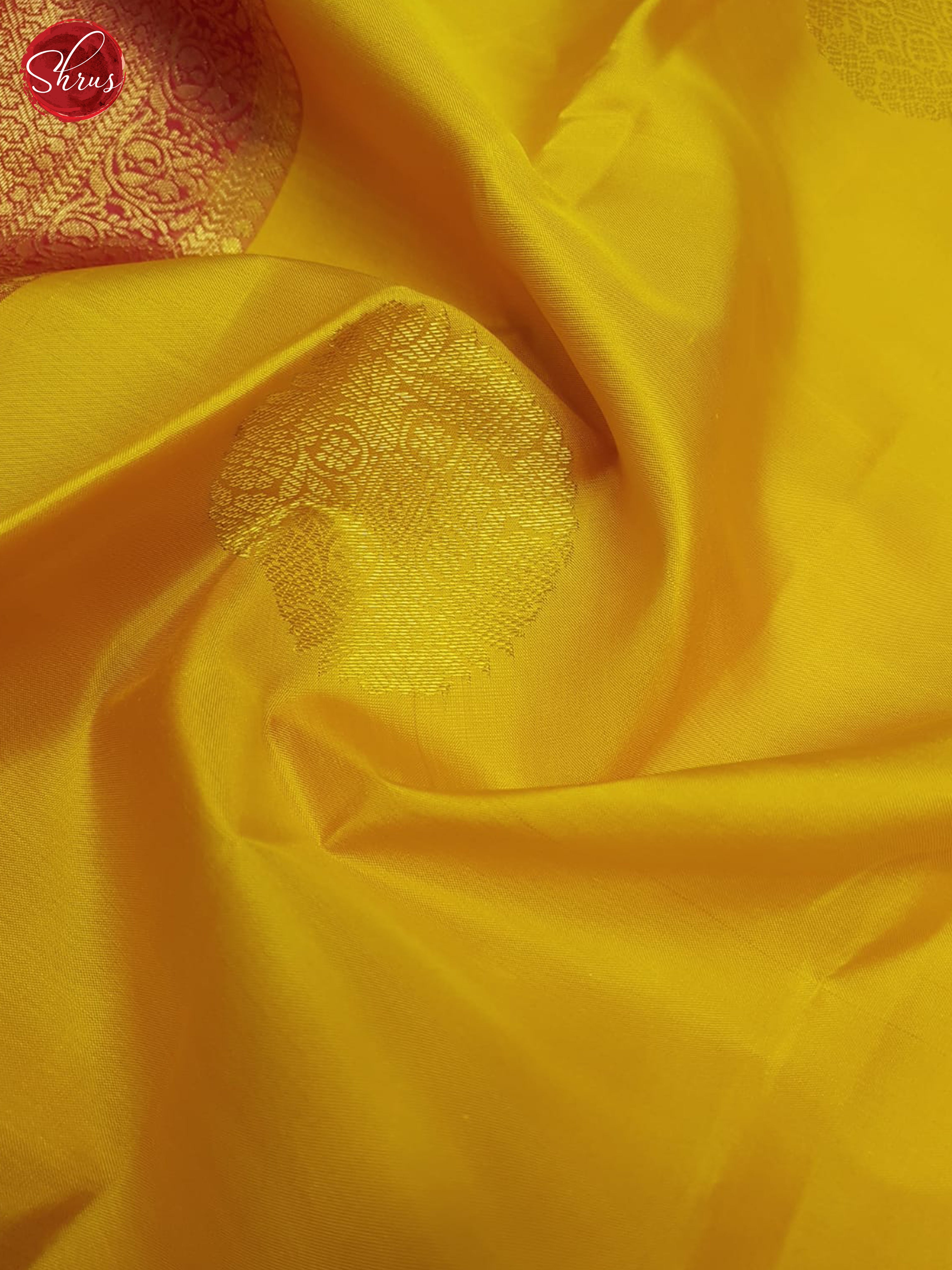 Mustard And Red- Kanchipuram Silk Saree - Shop on ShrusEternity.com