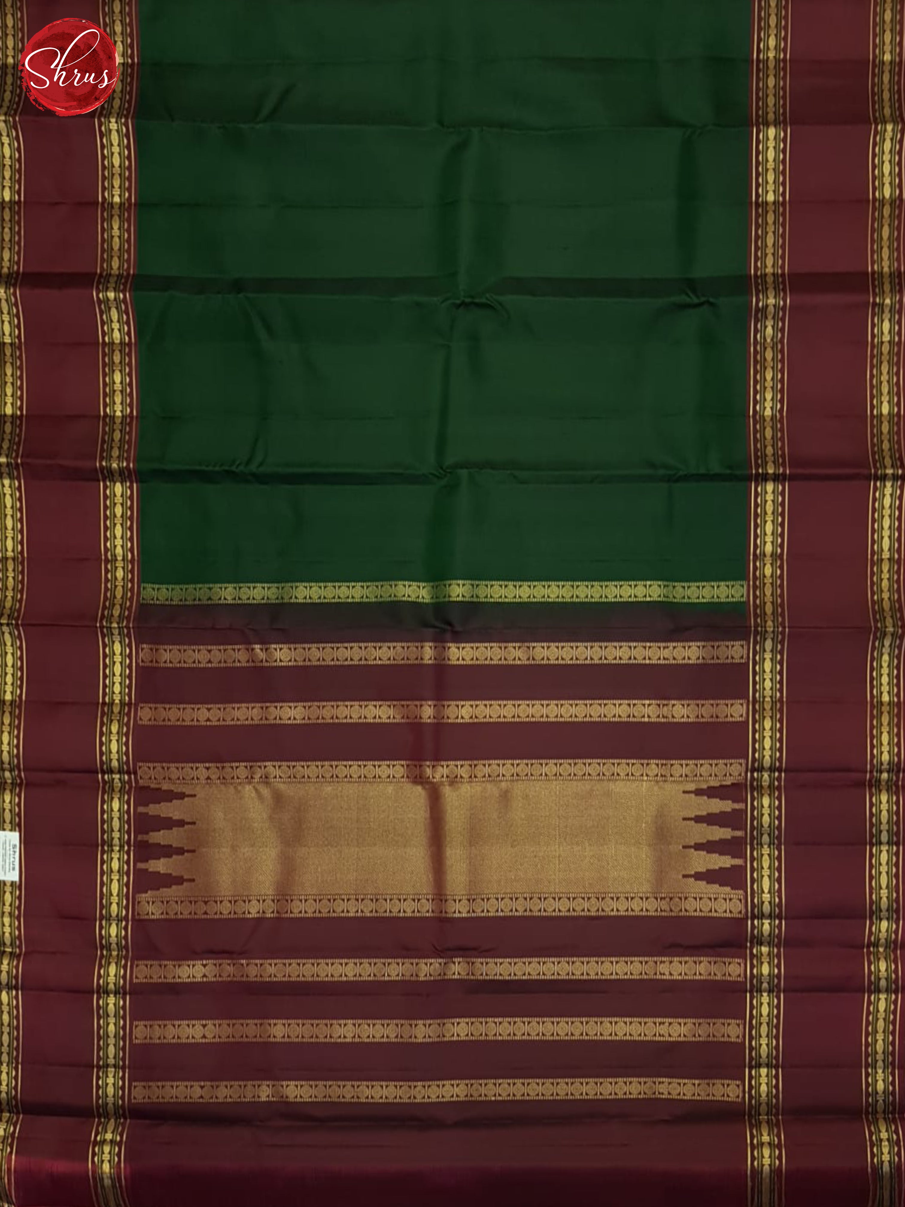 Green And Wine- Kanchipuram Silk Saree - Shop on ShrusEternity.com