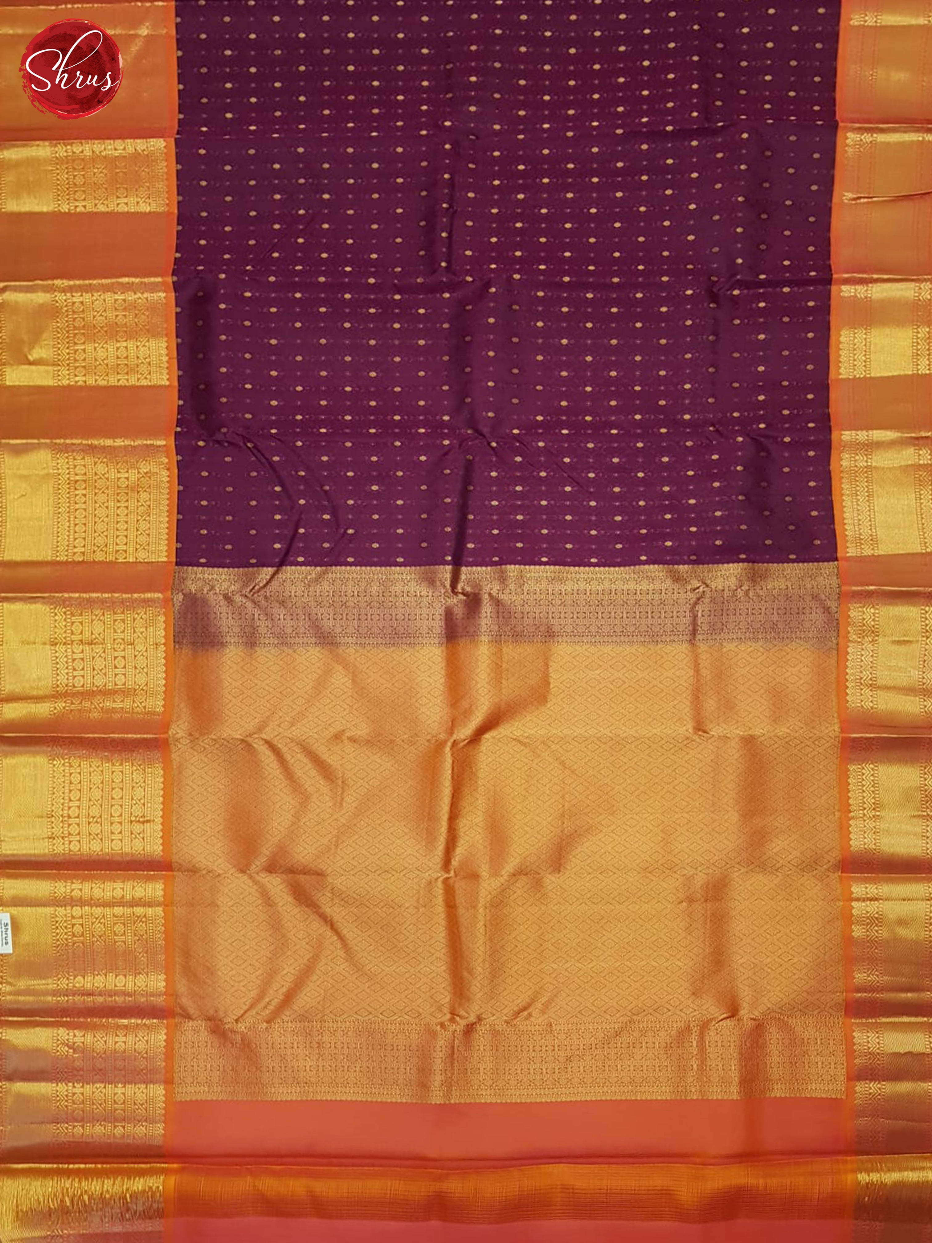 Wine And Orange- Kanchipuram SIlk Saree - Shop on ShrusEternity.com