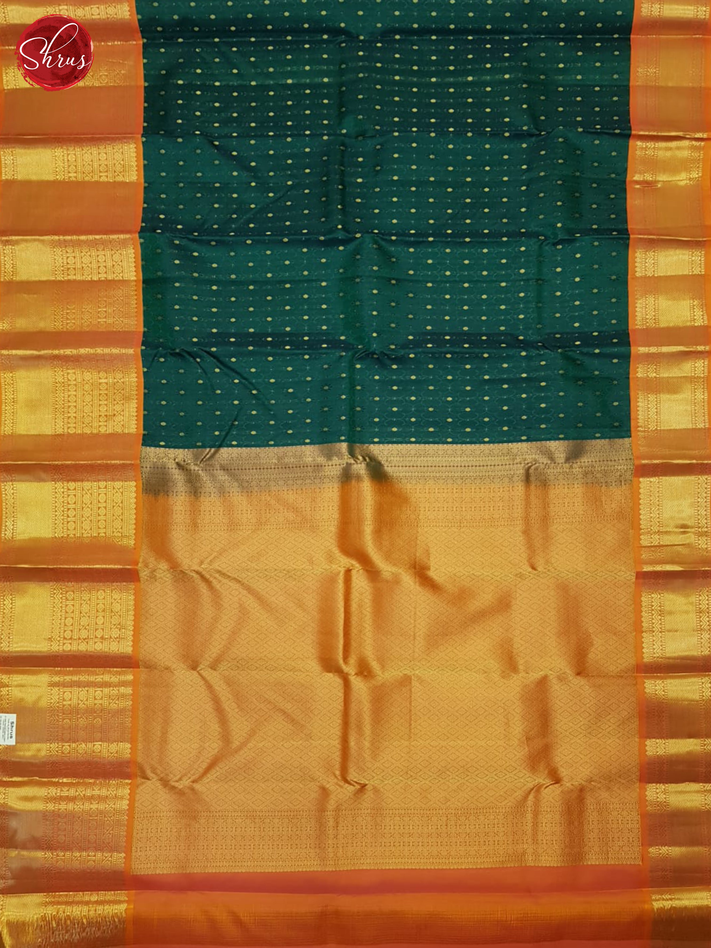 Peacock Neck & Orange - kanchipuram Silk Saree - Shop on ShrusEternity.com