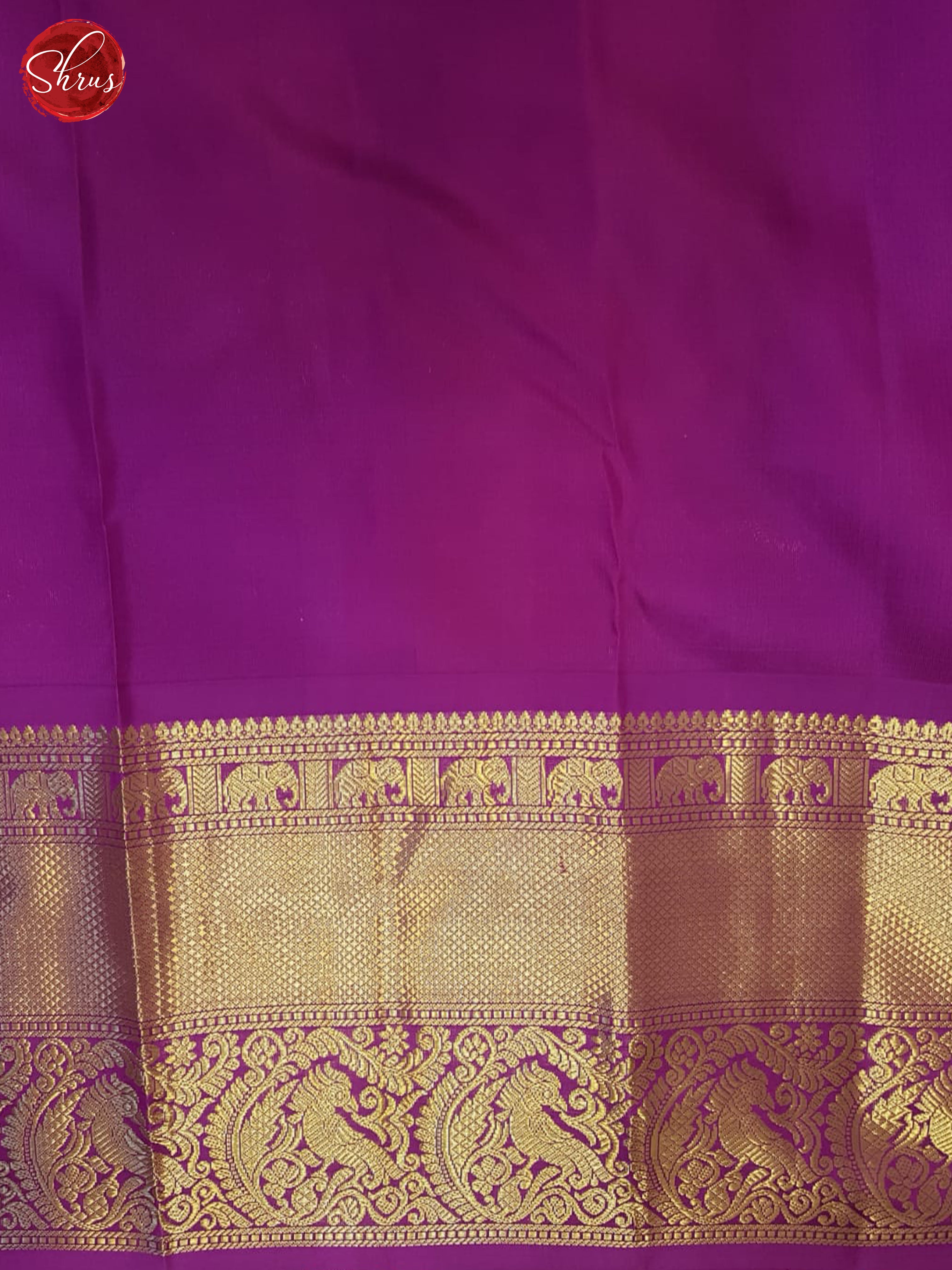 Mustard And Purple- Kanchipuram Silk Saree - Shop on ShrusEternity.com