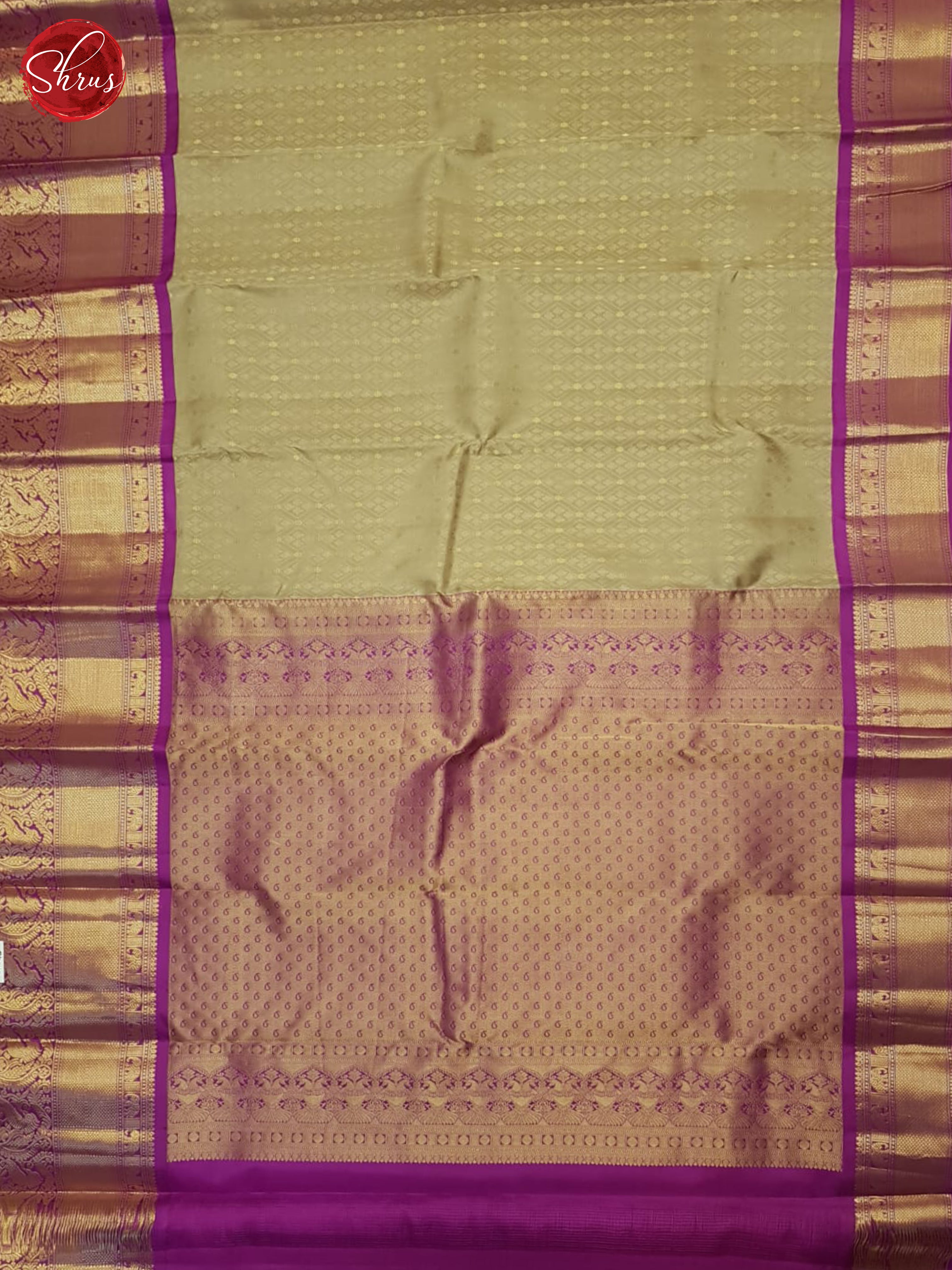 Grey Brown And Purple- Kanchipuram Silk Saree - Shop on ShrusEternity.com