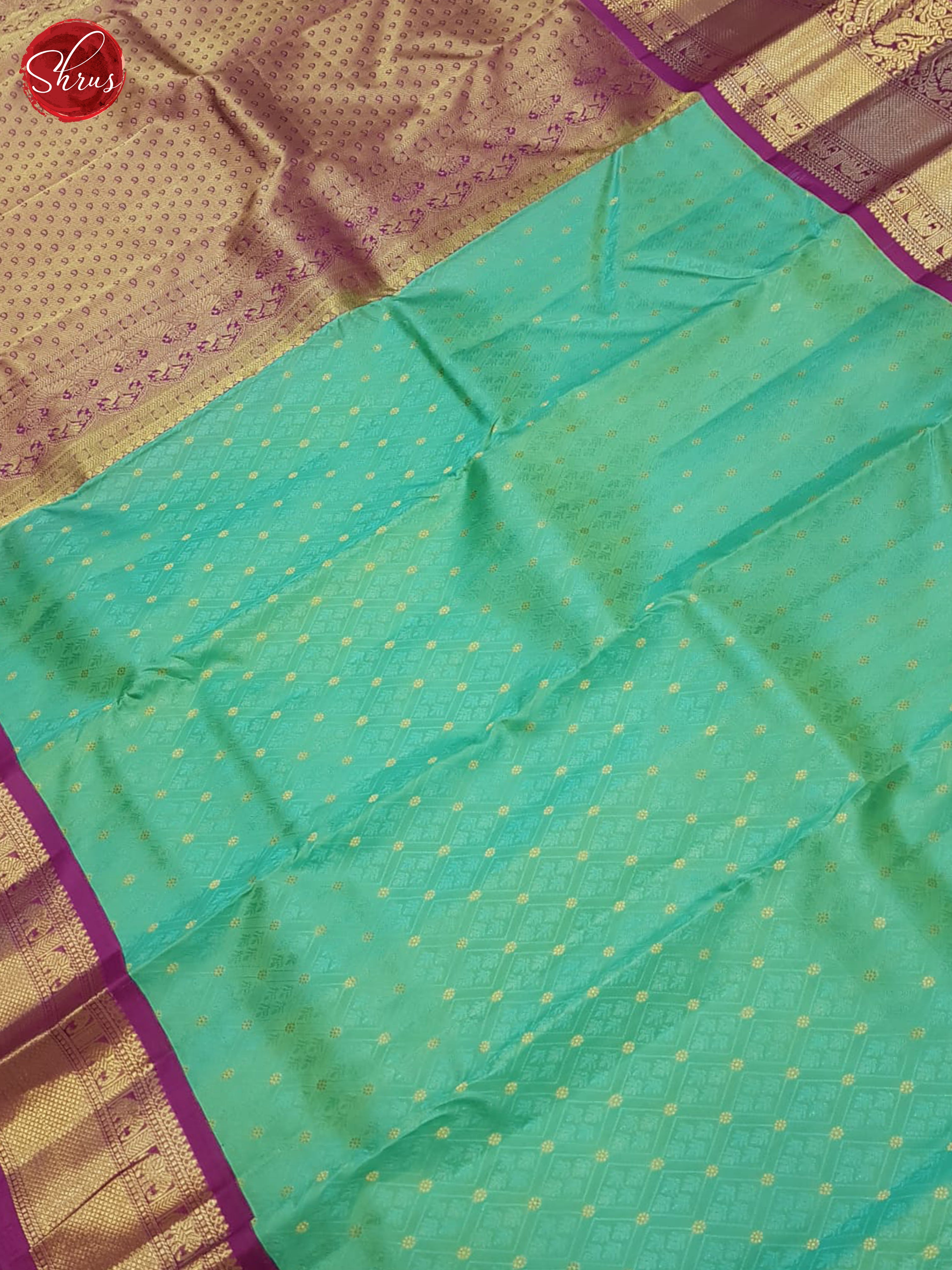 Blue And Purple- Kanchipuram Silk Saree - Shop on ShrusEternity.com