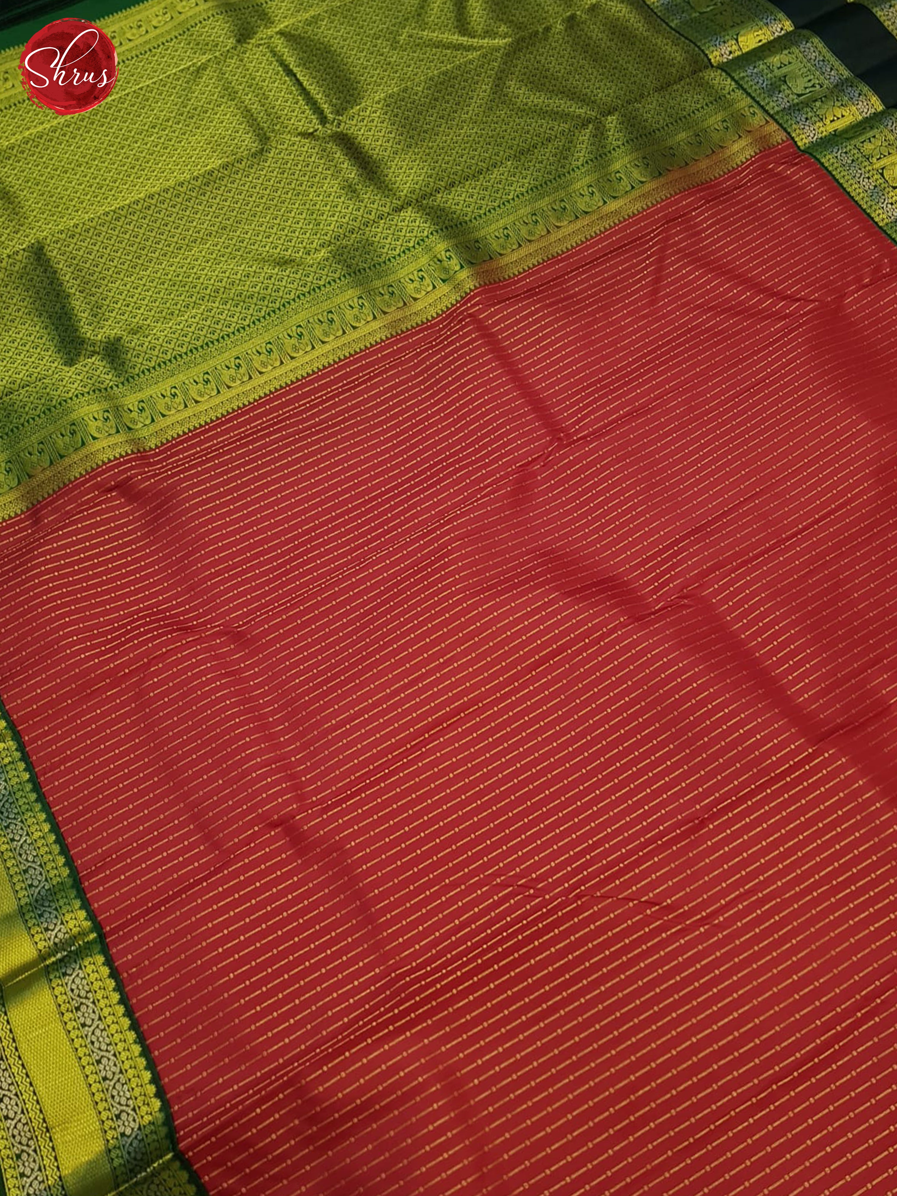 Red And Green- Kanchipuram Silk Saree - Shop on ShrusEternity.com