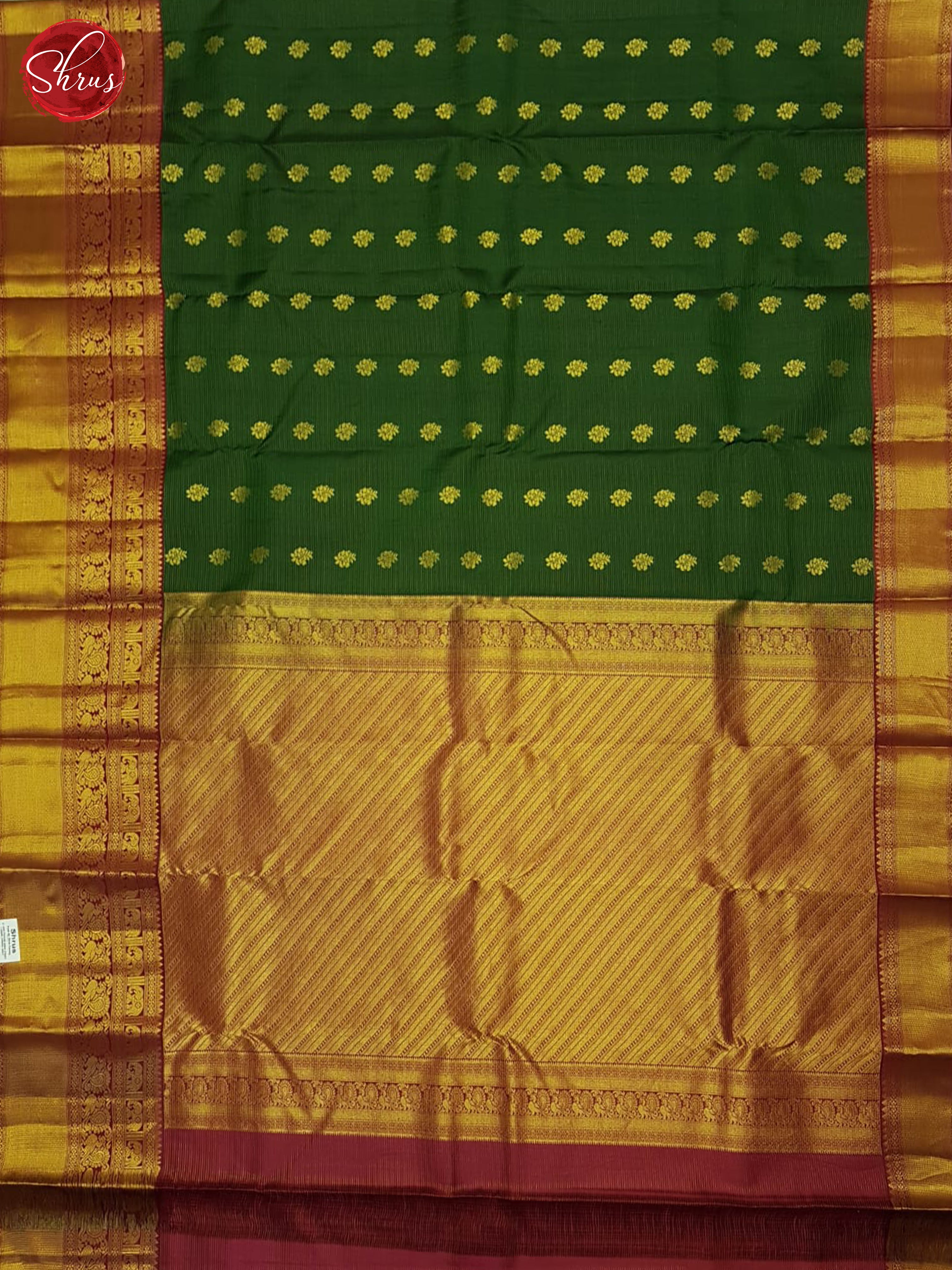 Green And Maroon- Kanchipuram Silk Saree - Shop on ShrusEternity.com