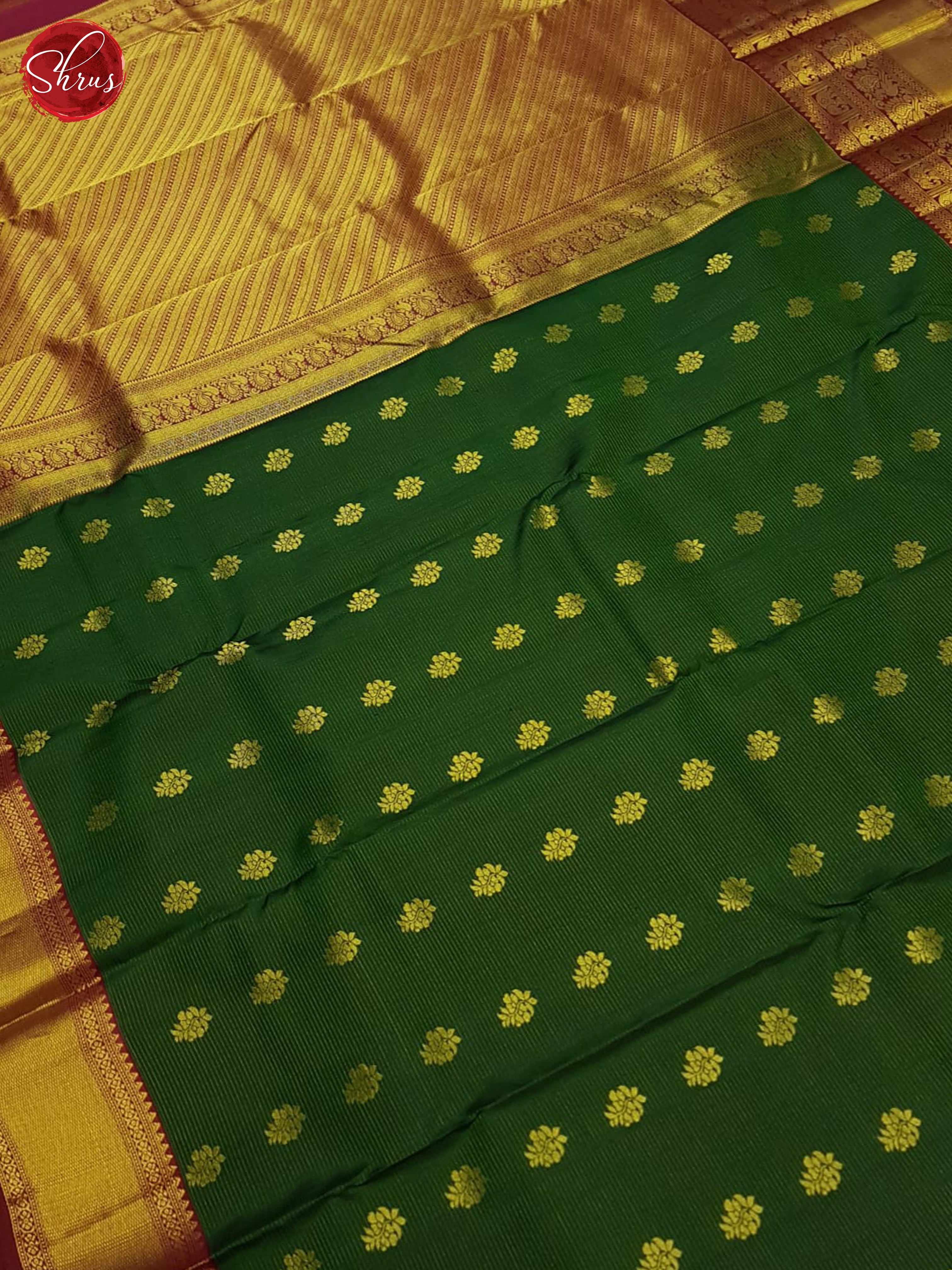 Green And Maroon- Kanchipuram Silk Saree - Shop on ShrusEternity.com