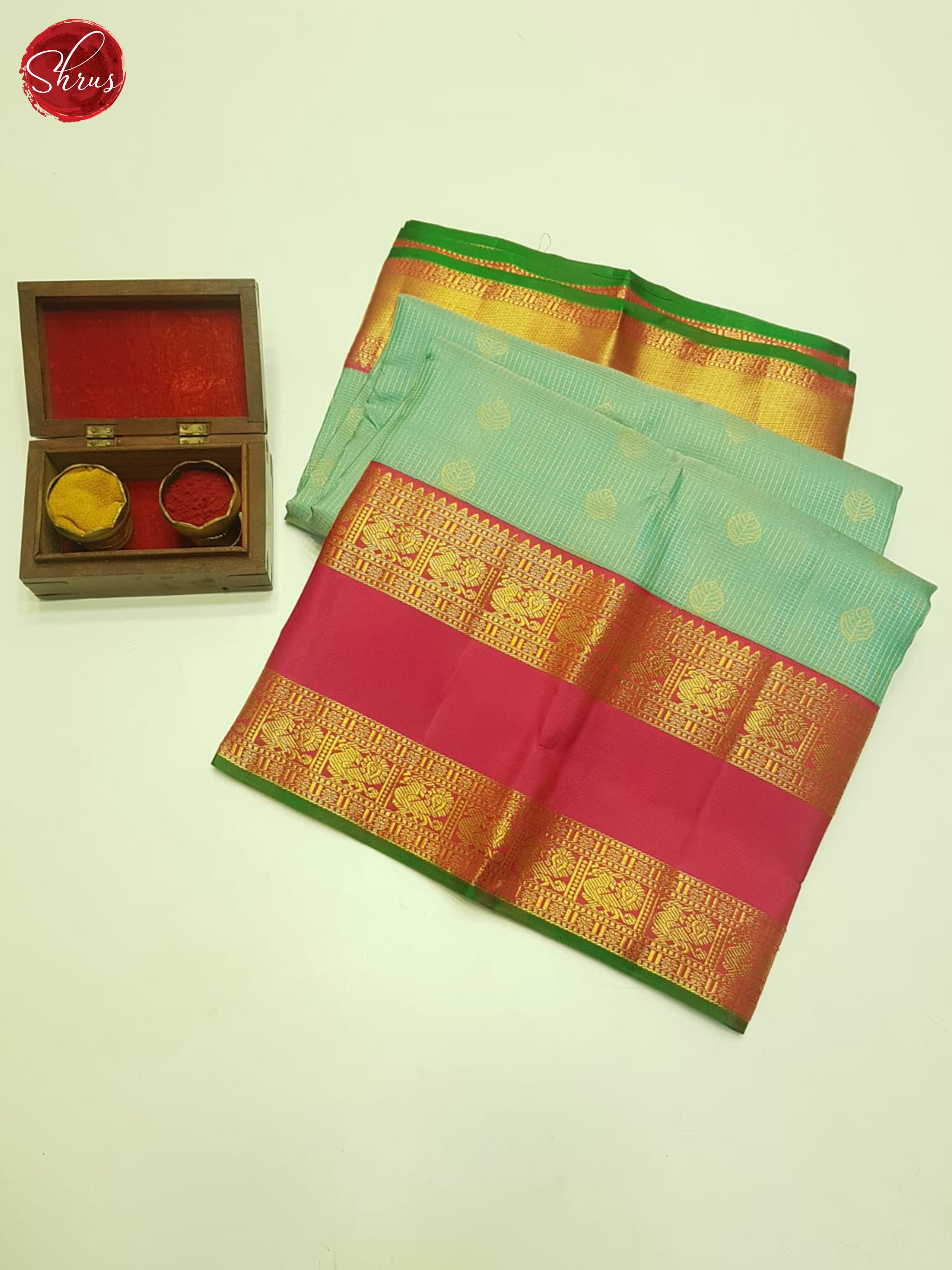 Green And Pink- Kanchipuram Silk Saree - Shop on ShrusEternity.com