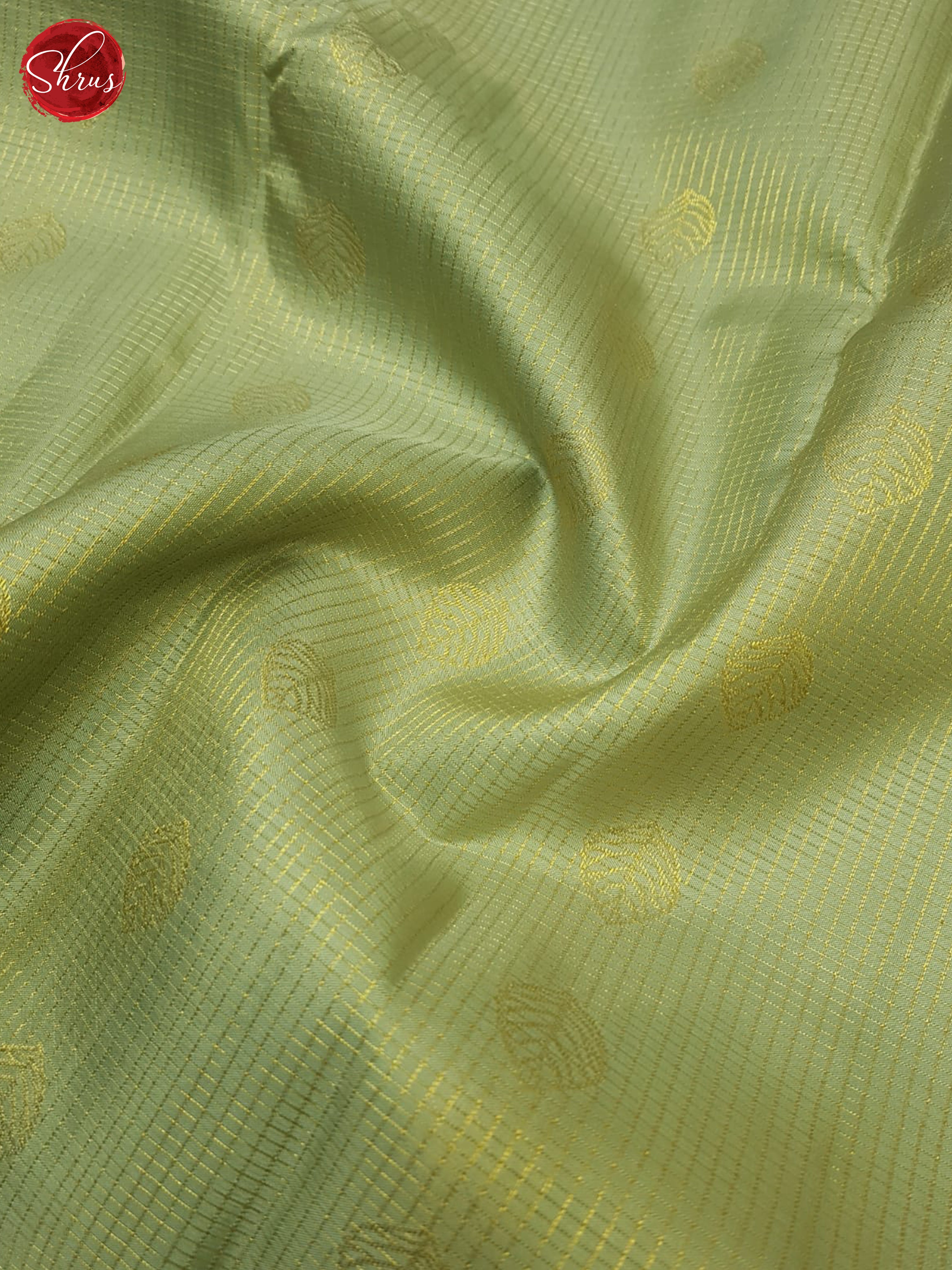 Greenish Grey And Pink- Kachipuram Silk Saree - Shop on ShrusEternity.com