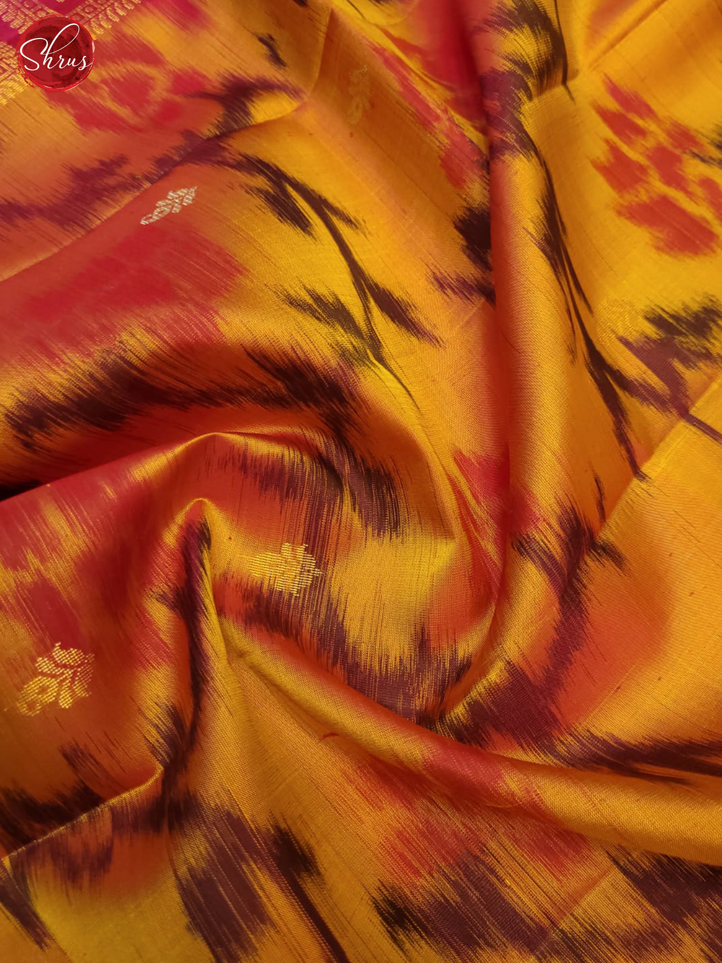 Mustard And Pink- Soft Silk Saree - Shop on ShrusEternity.com