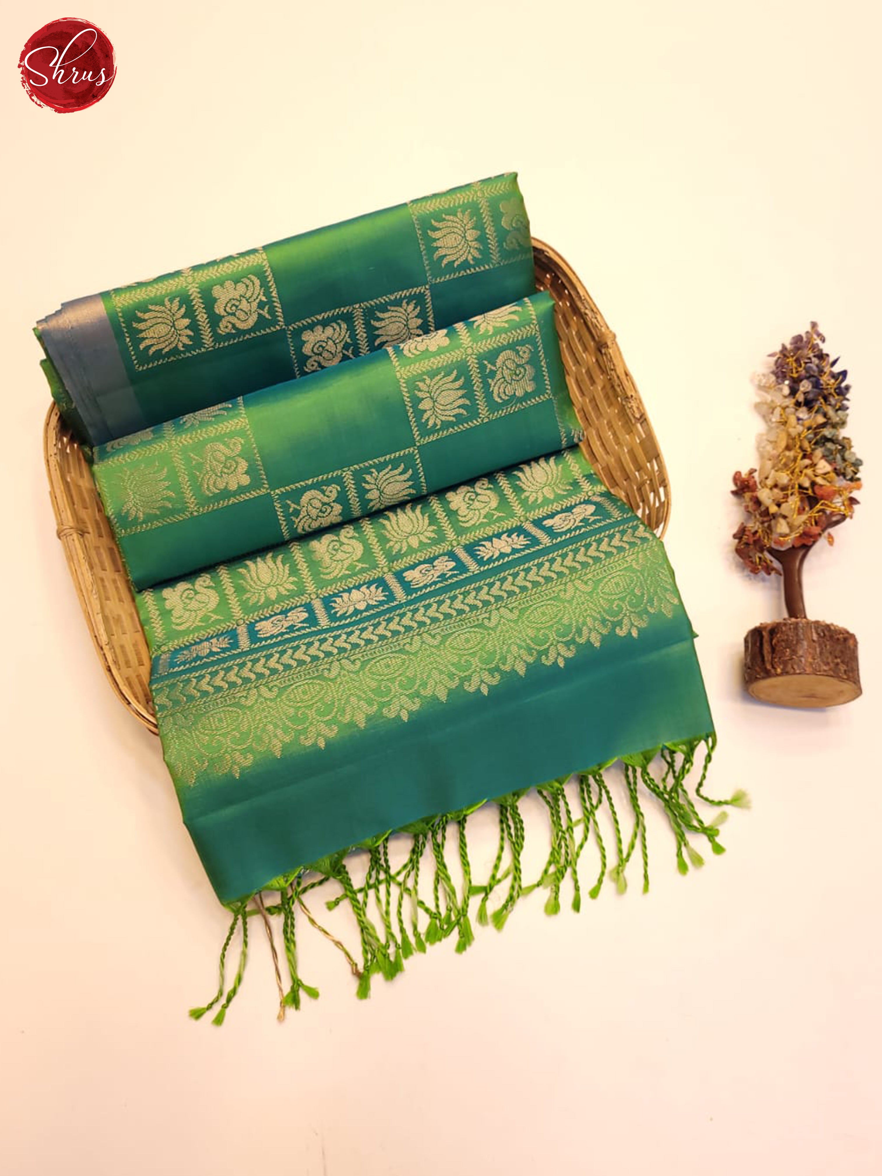 Green(Single Tone)- Soft silk Saree - Shop on ShrusEternity.com