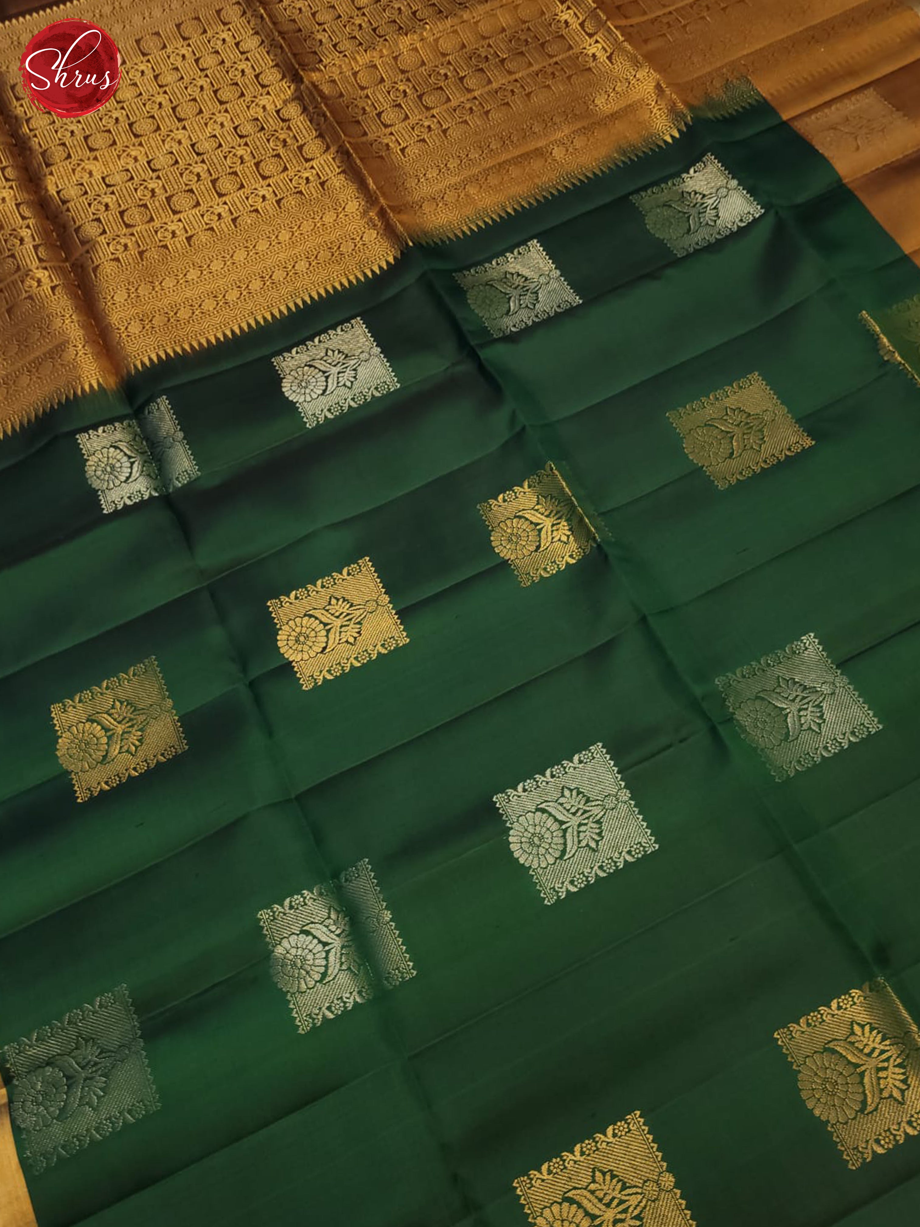 Green And Brown- Soft Silk Saree - Shop on ShrusEternity.com