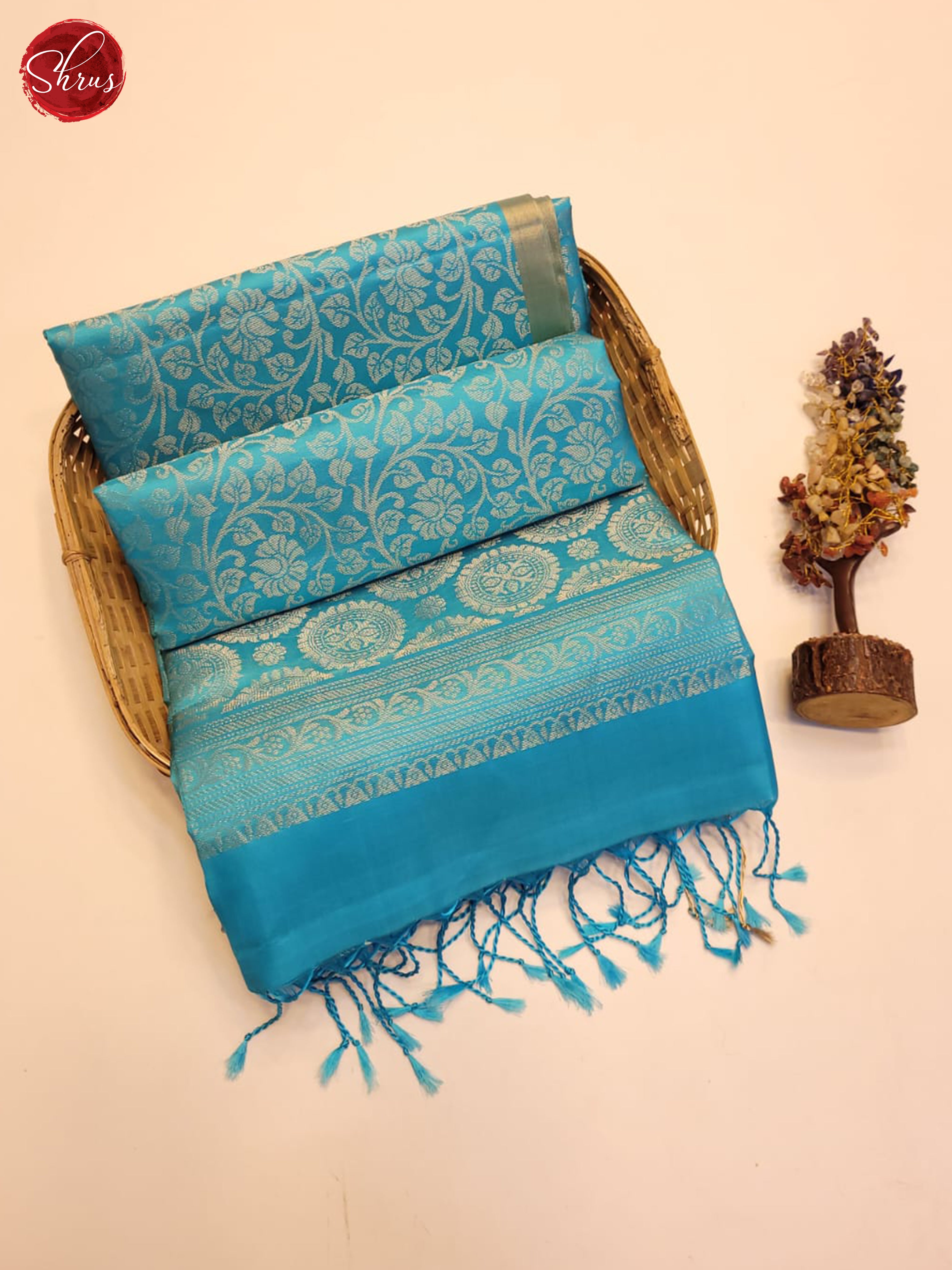 Blue(Single Tone)- Soft Silk Saree - Shop on ShrusEternity.com