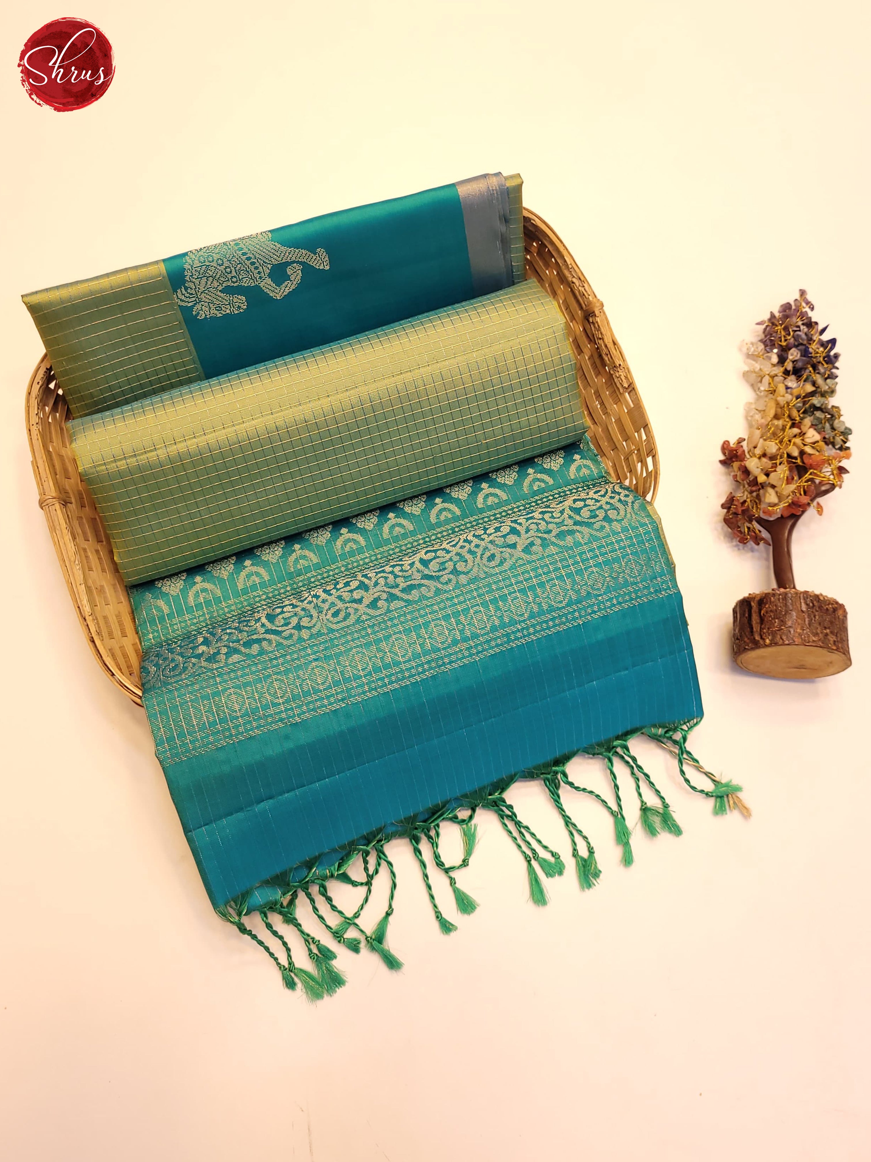 Mehandi Green & Green- Soft Silk Saree - Shop on ShrusEternity.com