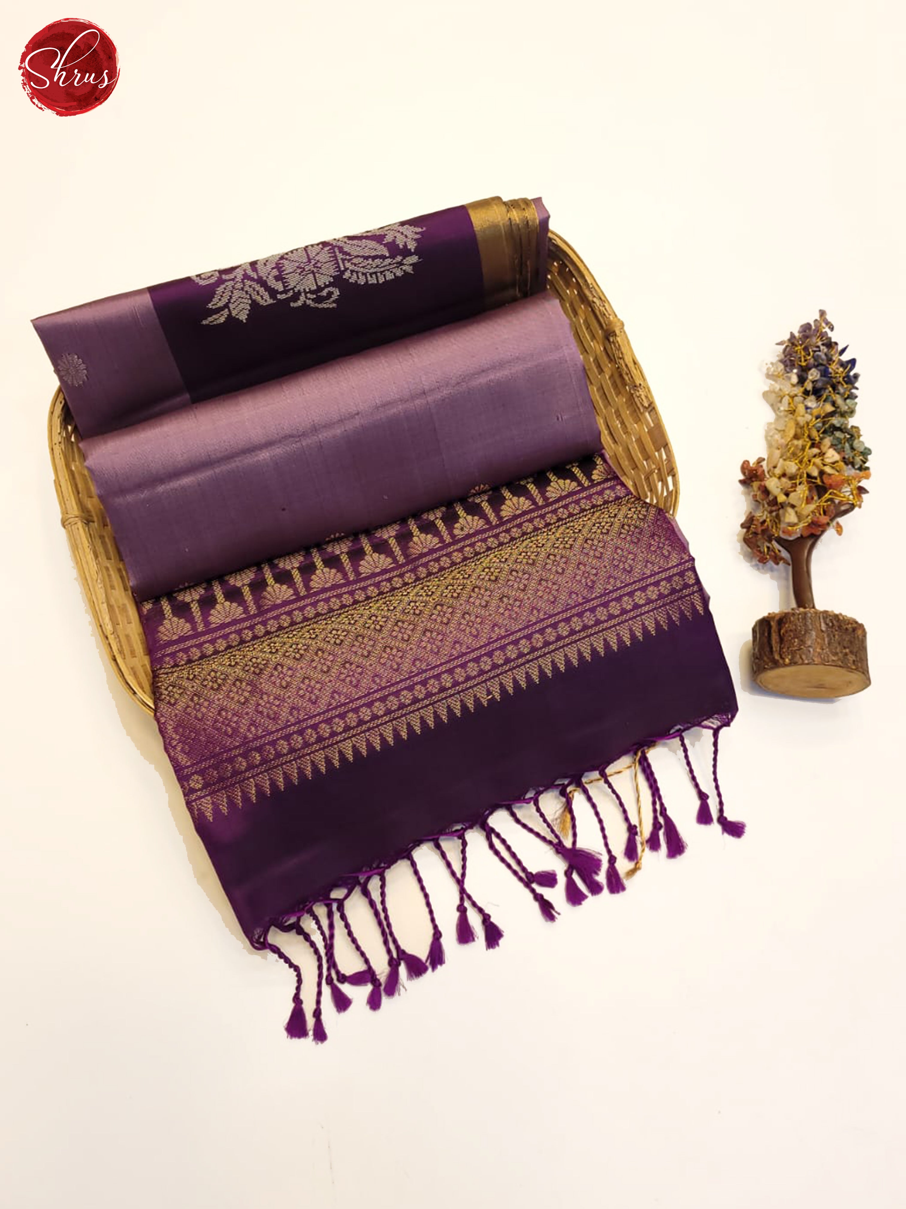 Dusty Lavender And Purple- Soft Silk Saree - Shop on ShrusEternity.com