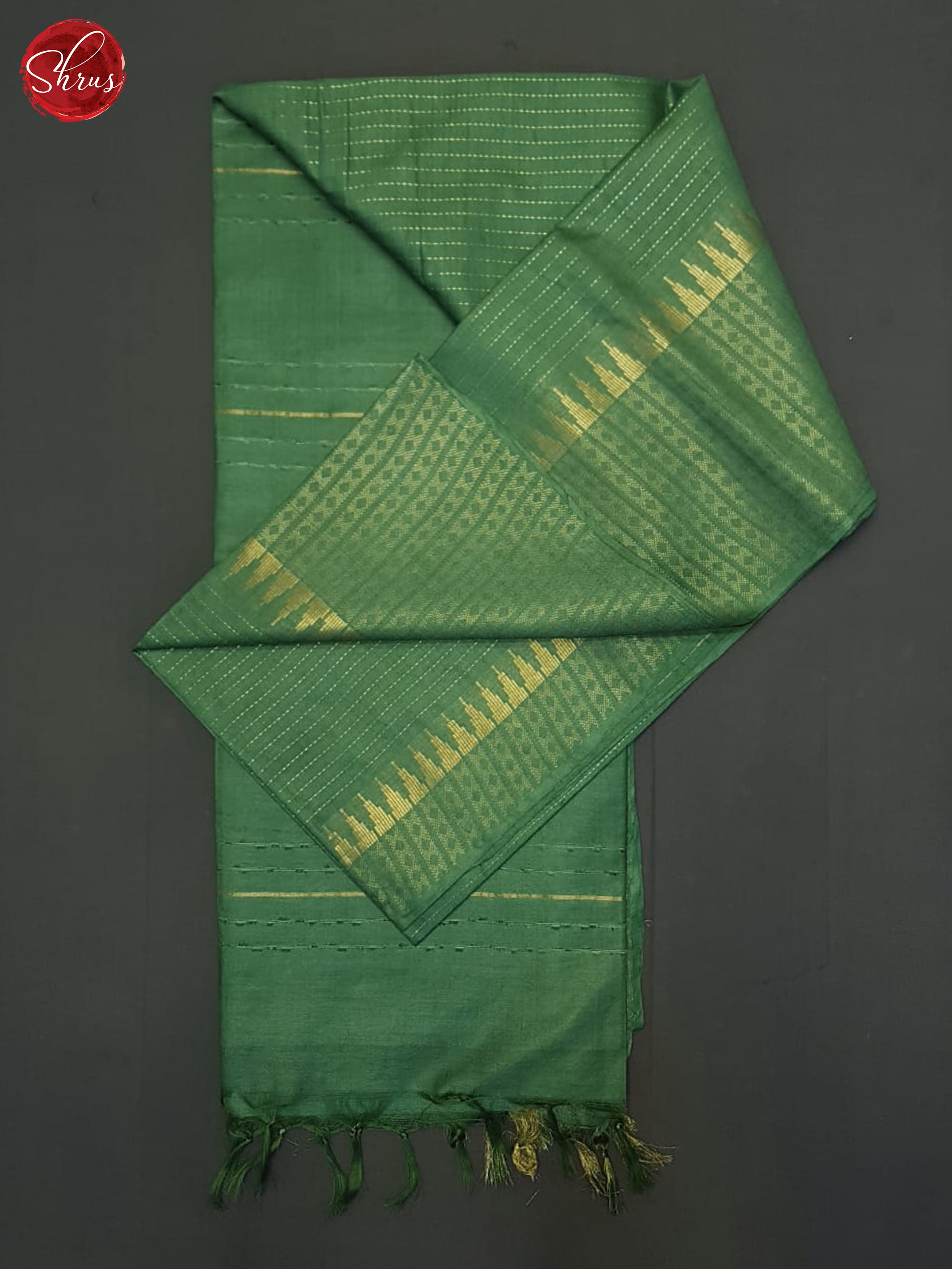 Green(Single Tone)- Semi Tussar Saree - Shop on ShrusEternity.com