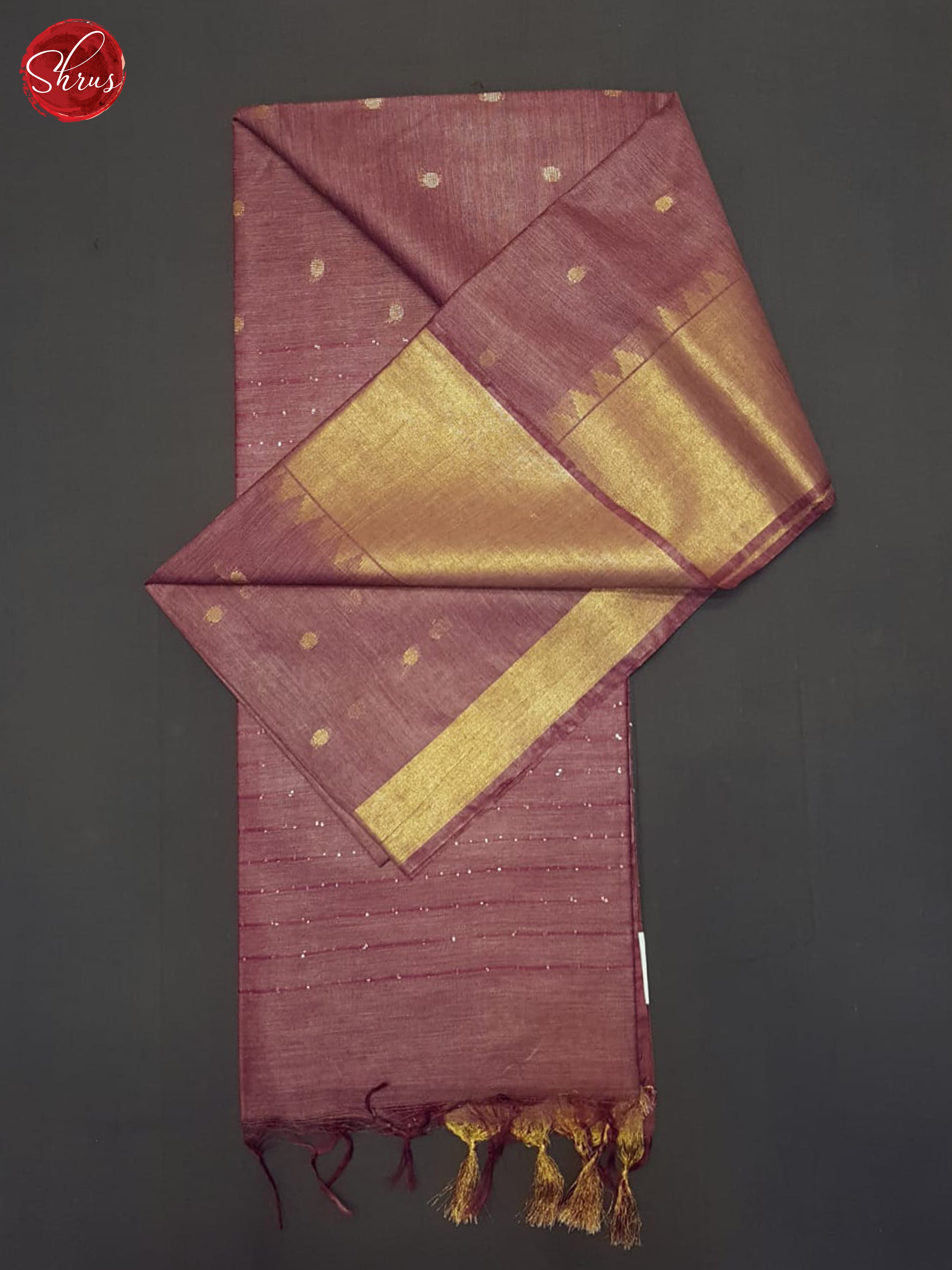 Wine(Single tone)-Semi Tussar Saree - Shop on ShrusEternity.com