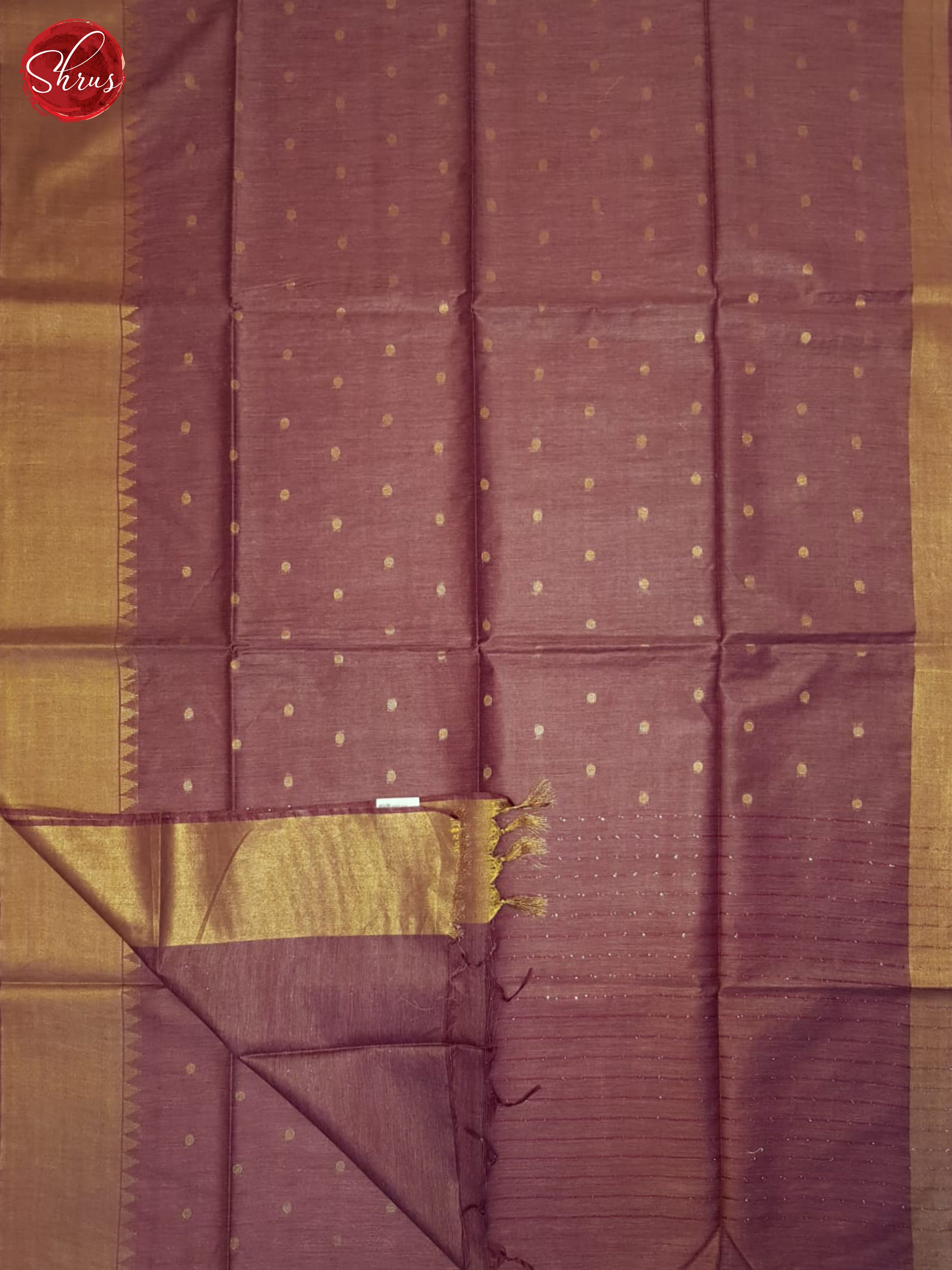 Wine(Single tone)-Semi Tussar Saree - Shop on ShrusEternity.com