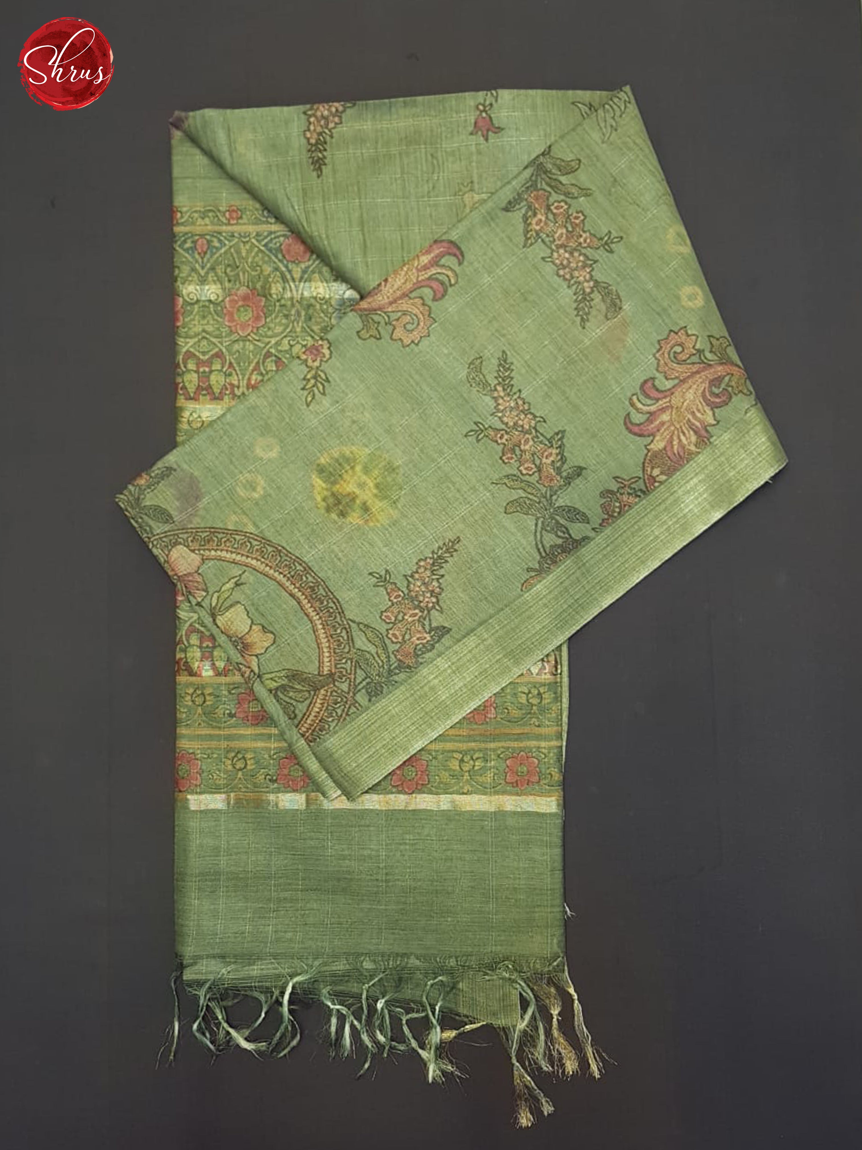 Green(Single tone)-Semi Tussar Saree - Shop on ShrusEternity.com