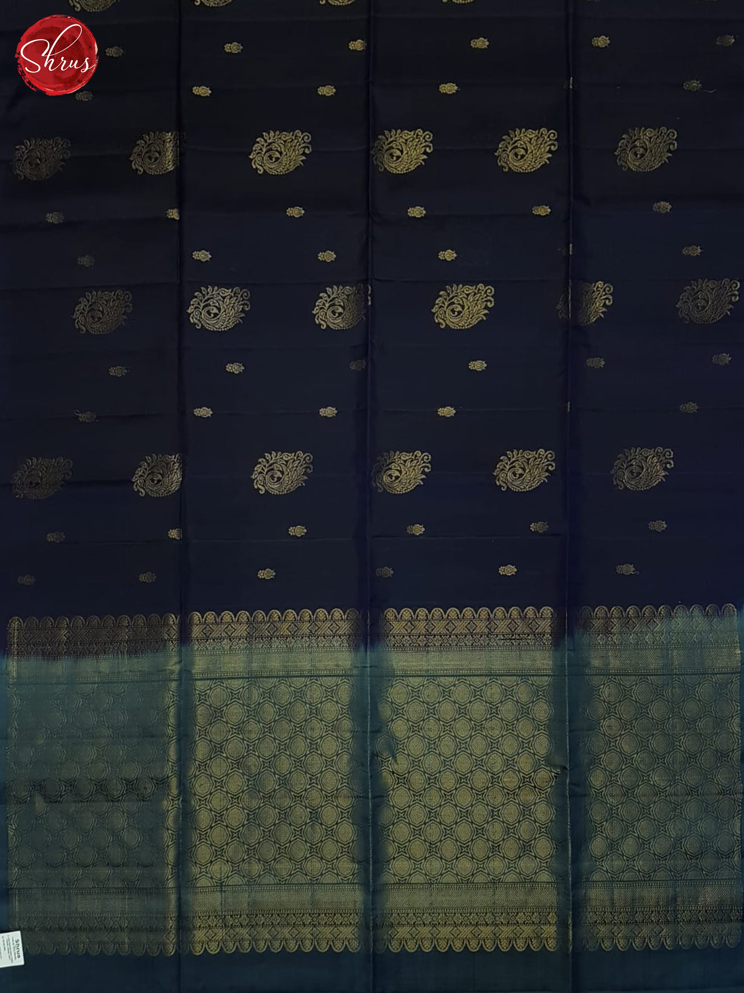 Blue And Grey- Soft Silk half-pure Saree - Shop on ShrusEternity.com