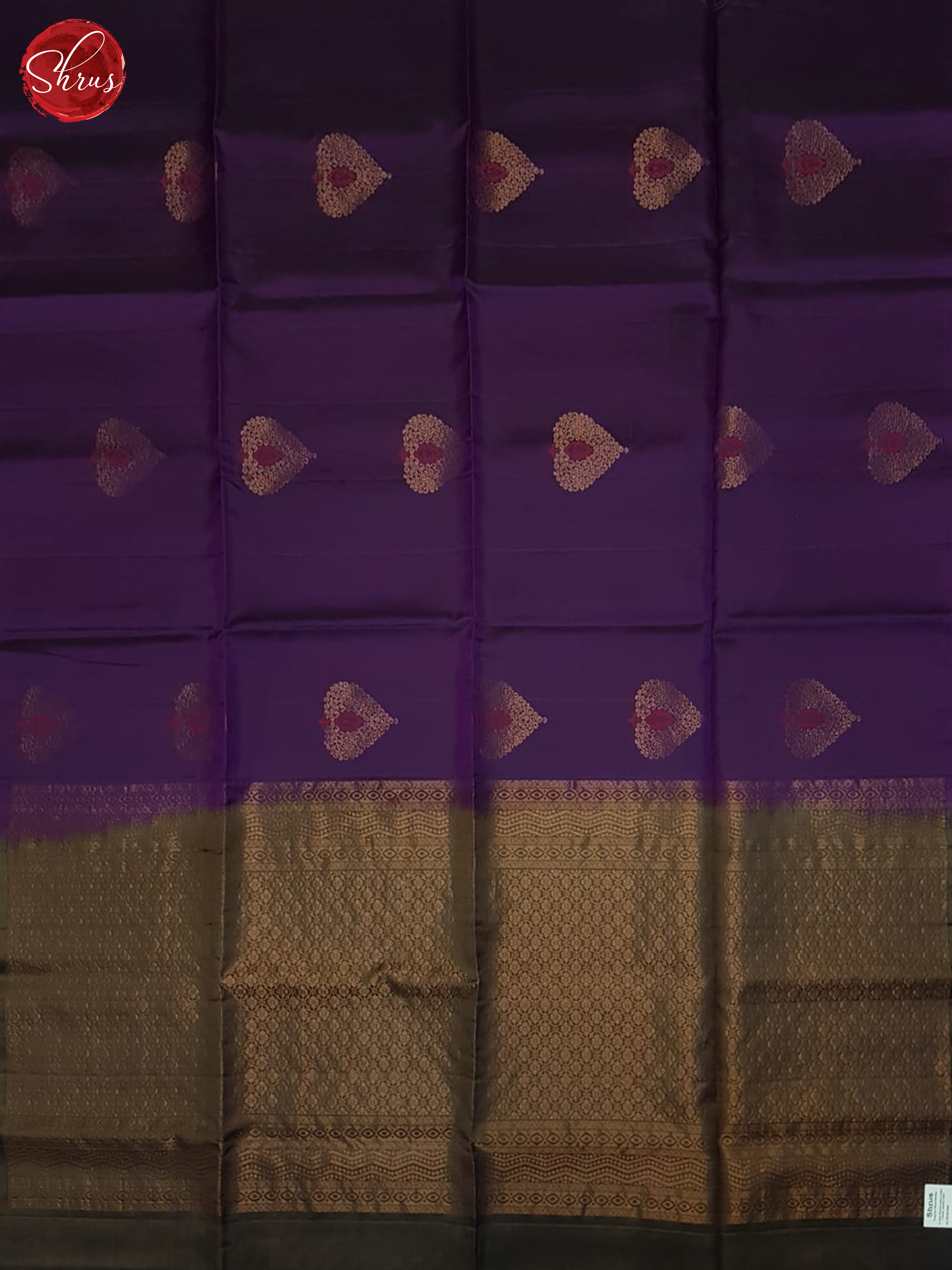 Purple And Brown- Soft Silk half-pure  Saree - Shop on ShrusEternity.com