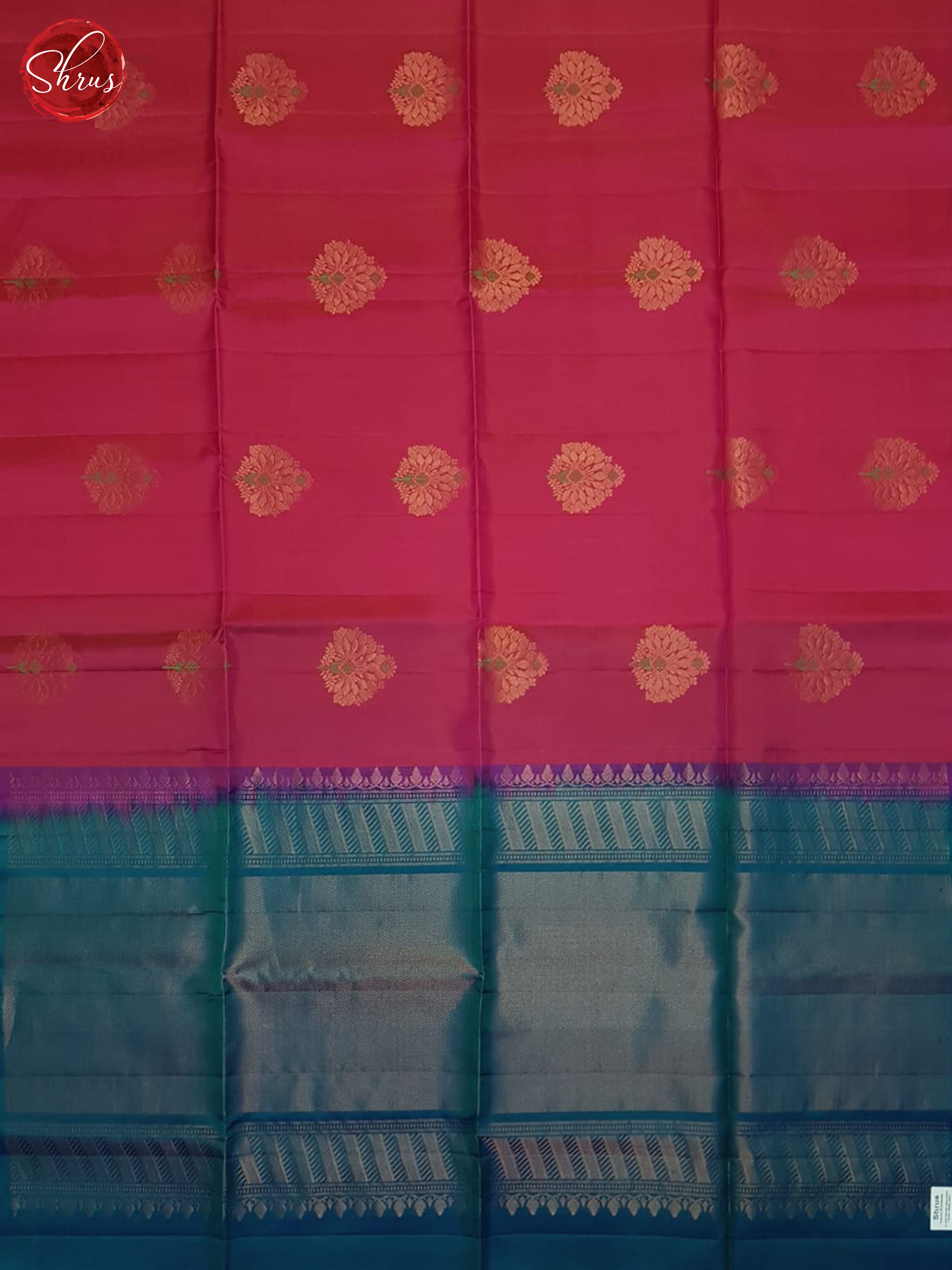 Pink And Blue-Soft Silk Half-pure Saree - Shop on ShrusEternity.com