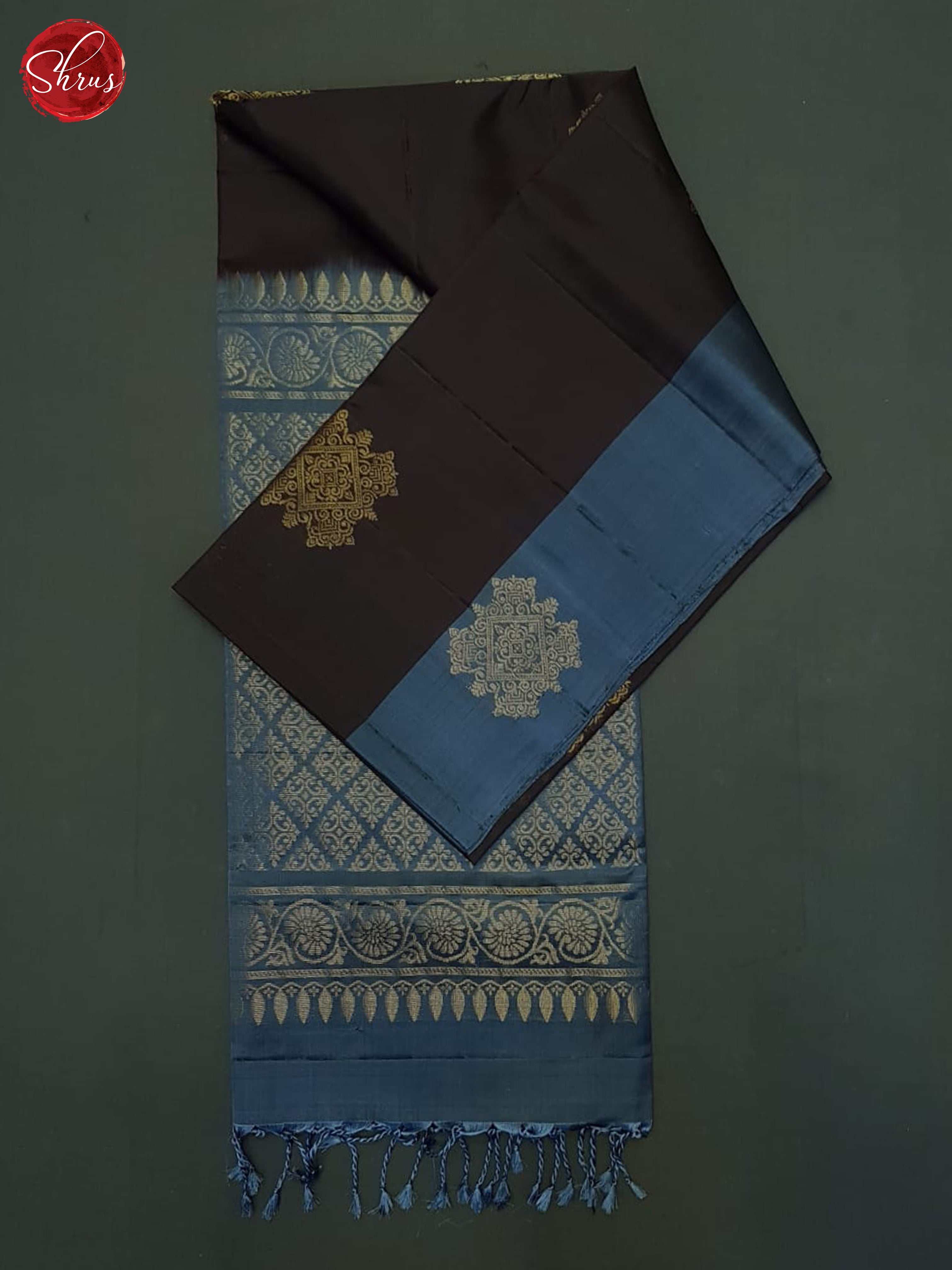 Black And Blue- Soft Silk half-pure Saree - Shop on ShrusEternity.com