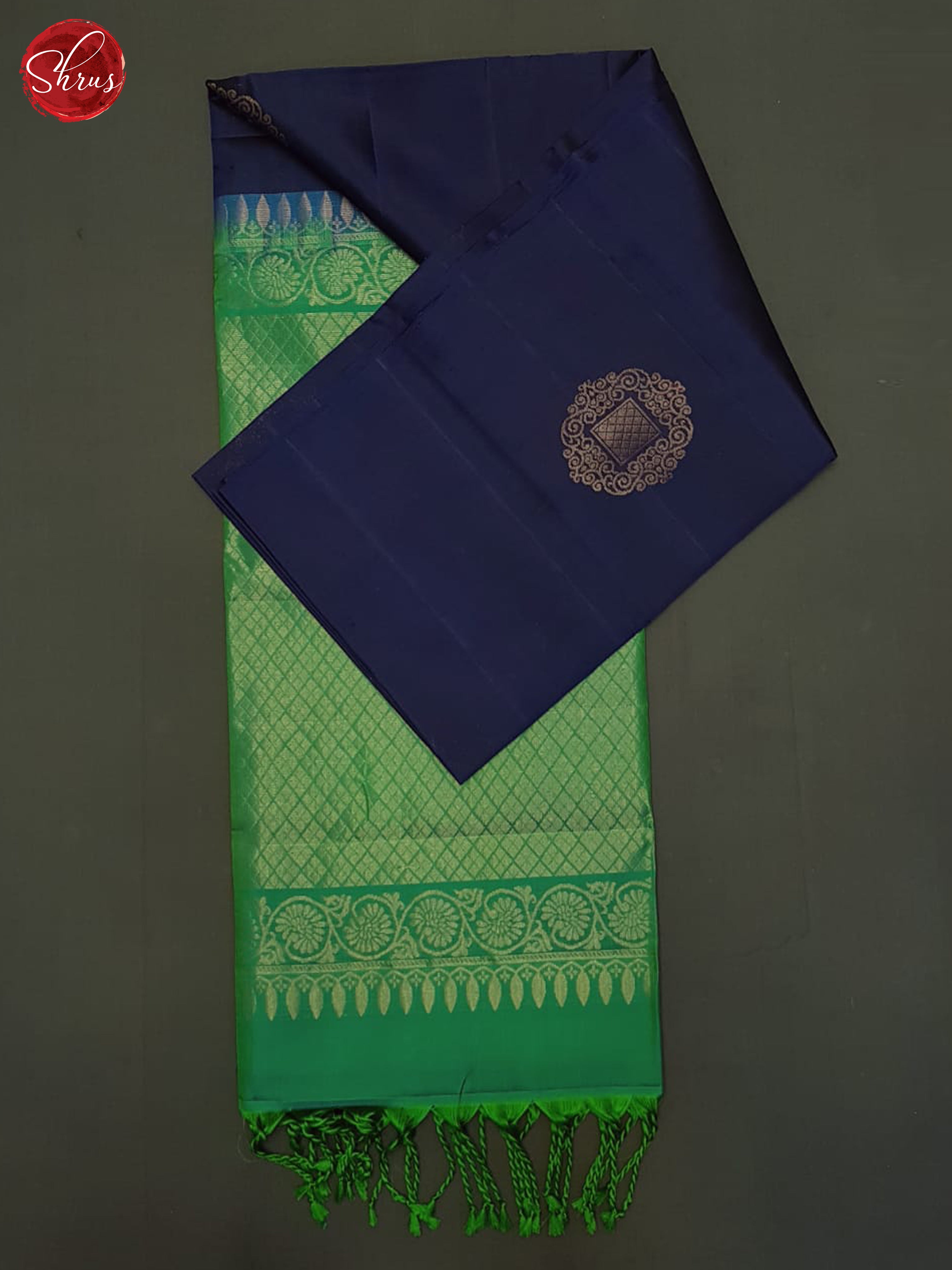 Blue And Green- Soft Silk Half-pure Saree - Shop on ShrusEternity.com