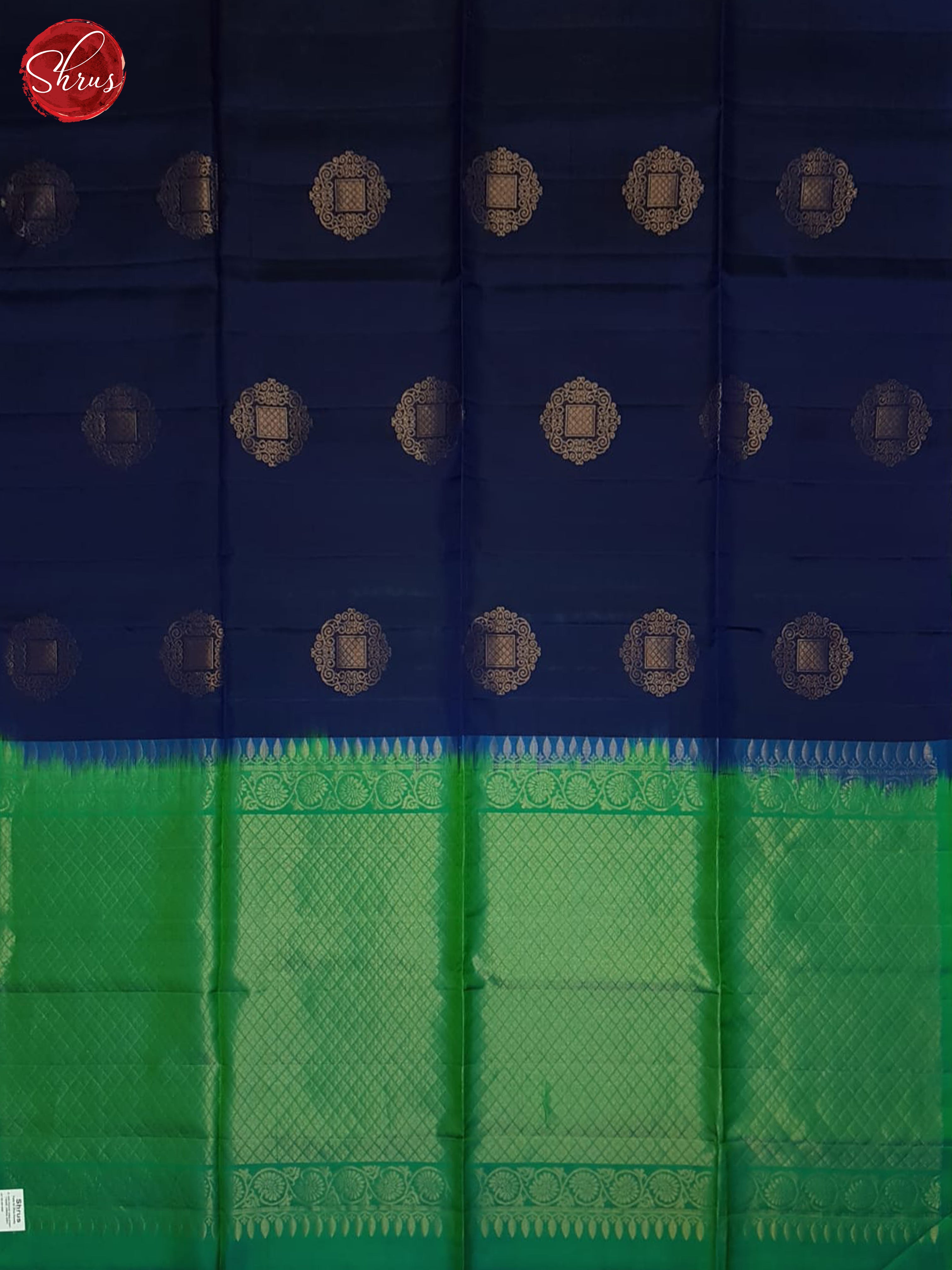 Blue And Green- Soft Silk Half-pure Saree - Shop on ShrusEternity.com
