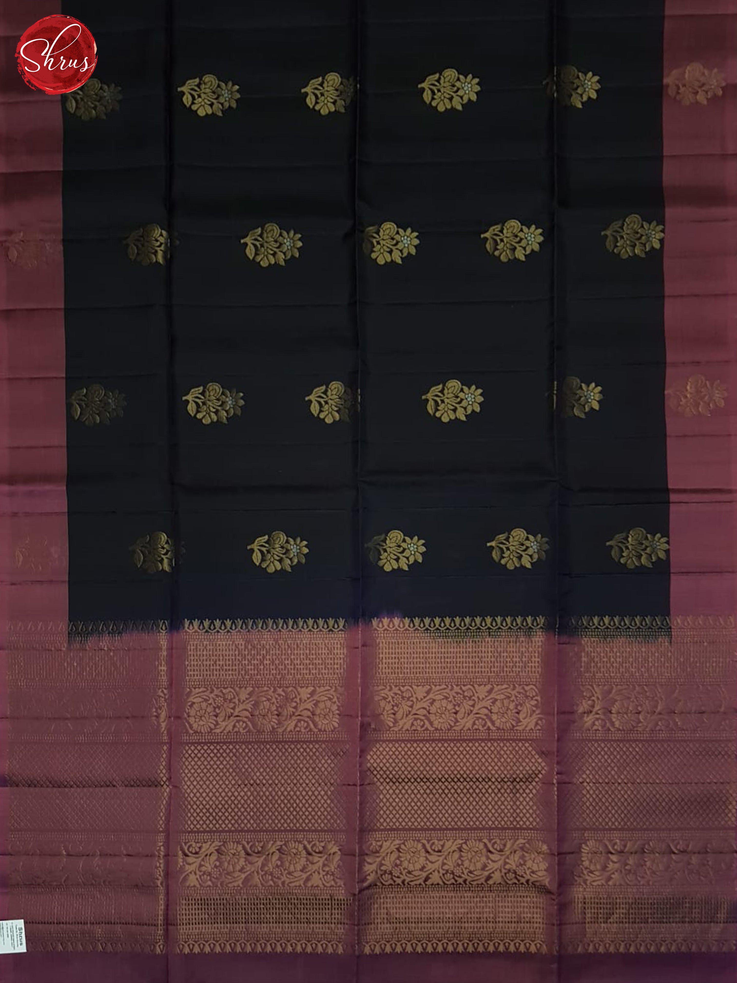 Blue And Dusty Wine- Soft Silk Half-pure saree - Shop on ShrusEternity.com