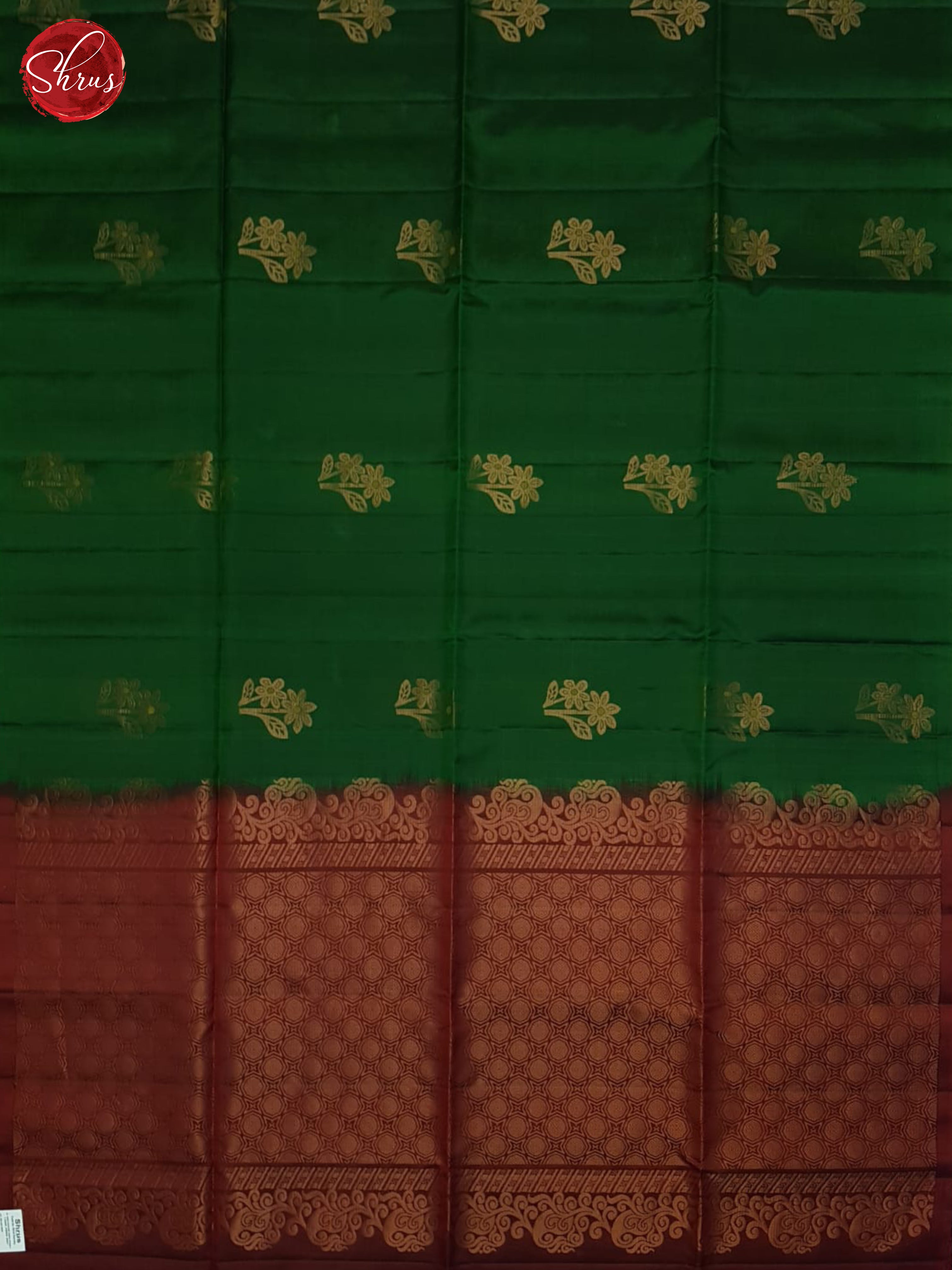 Green And Araku Maroon- Soft Silk half-pure Saree - Shop on ShrusEternity.com