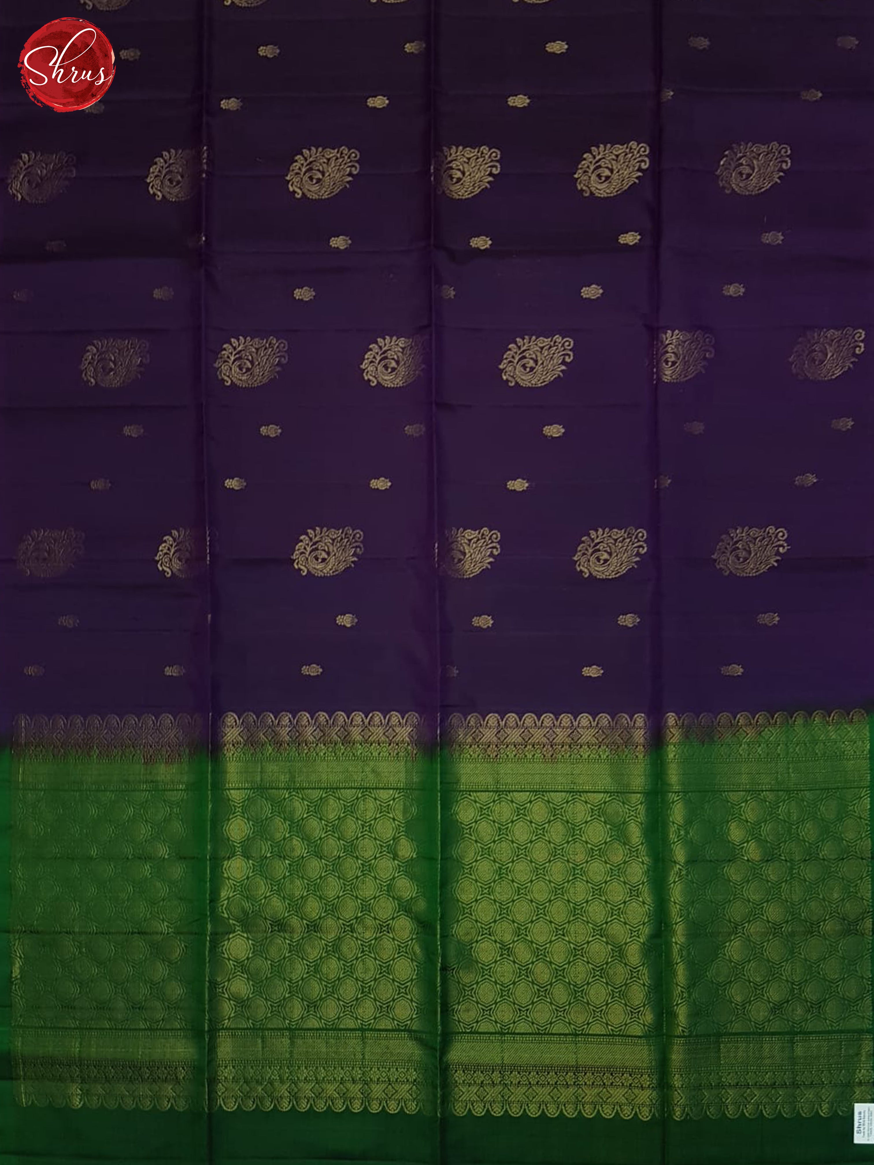 Jamun Fruit And Green- Soft Silk Half-pure Saree - Shop on ShrusEternity.com