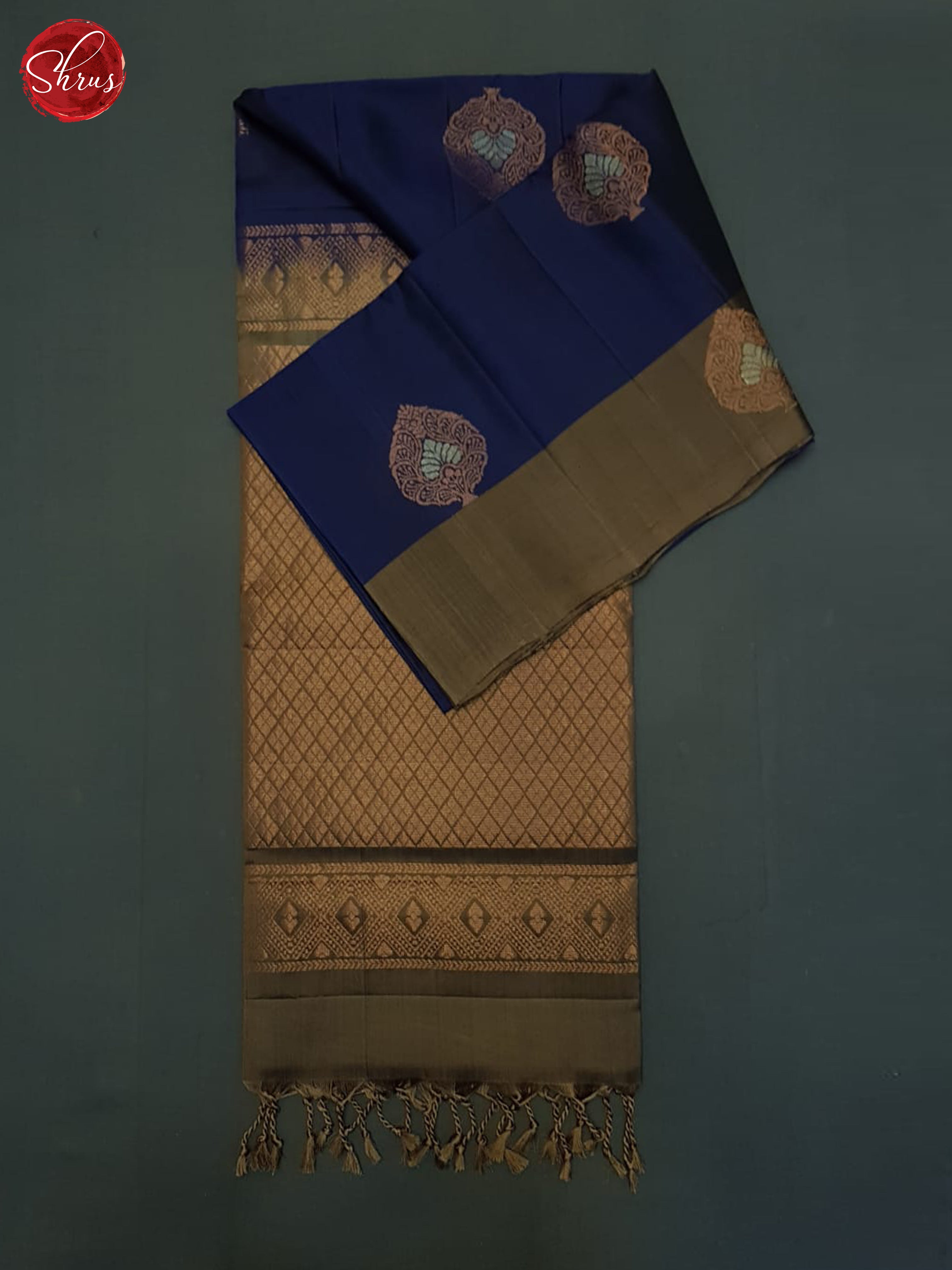 Blue And Brown- Soft Silk Half-pure saree - Shop on ShrusEternity.com